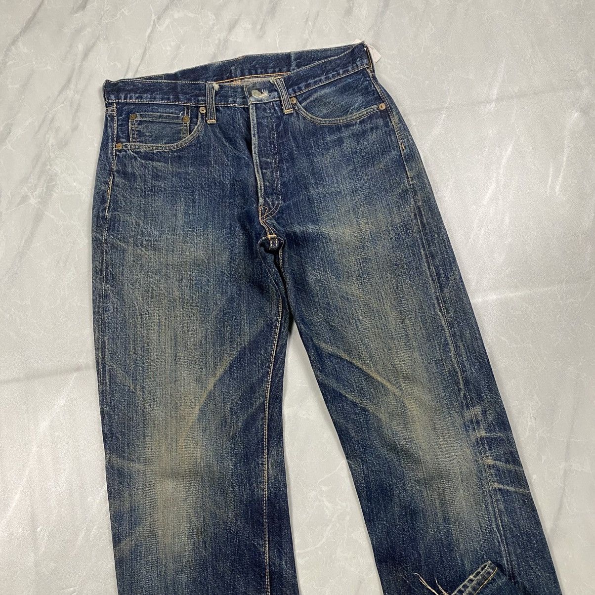 The Real McCoy's Rare Vintage Joe Mccoy Washed Selvedge Denim Size US 30 / EU 46 - 5 Thumbnail