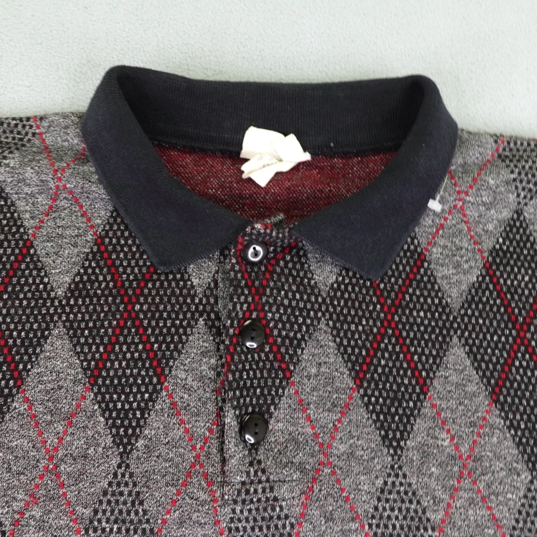 Vintage VINTAGE LA Gate Sweater Pullover Men's XL Gray Argyle Knit 90s Casual Winter Size US XL / EU 56 / 4 - 2 Thumbnail