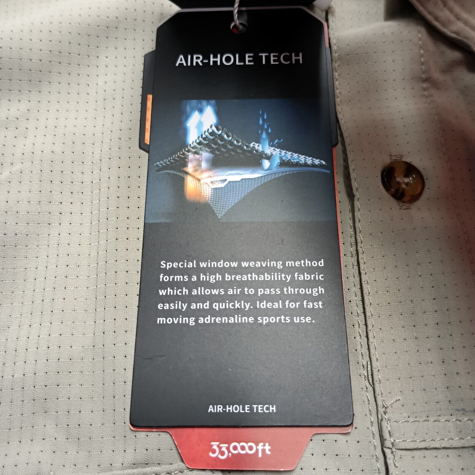 & Other Stories 33,000FT Roll Tab Sleeve Air-Hole Tech Shirt Men's XL Beige Size US XL / EU 56 / 4 - 5 Thumbnail