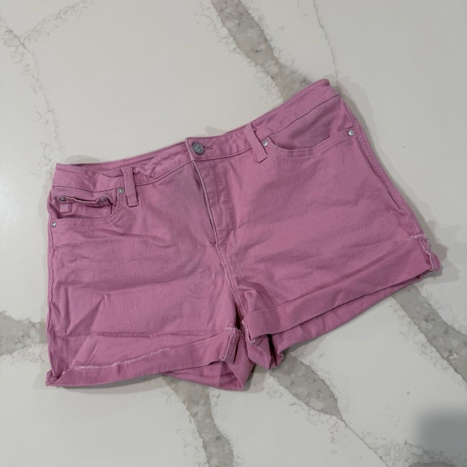 Seven 7 Seven7 Fray Hem Mini Denim Jean Weekend Shorts Womens 16 Size 38" / US 16 / IT 52 - 3 Thumbnail