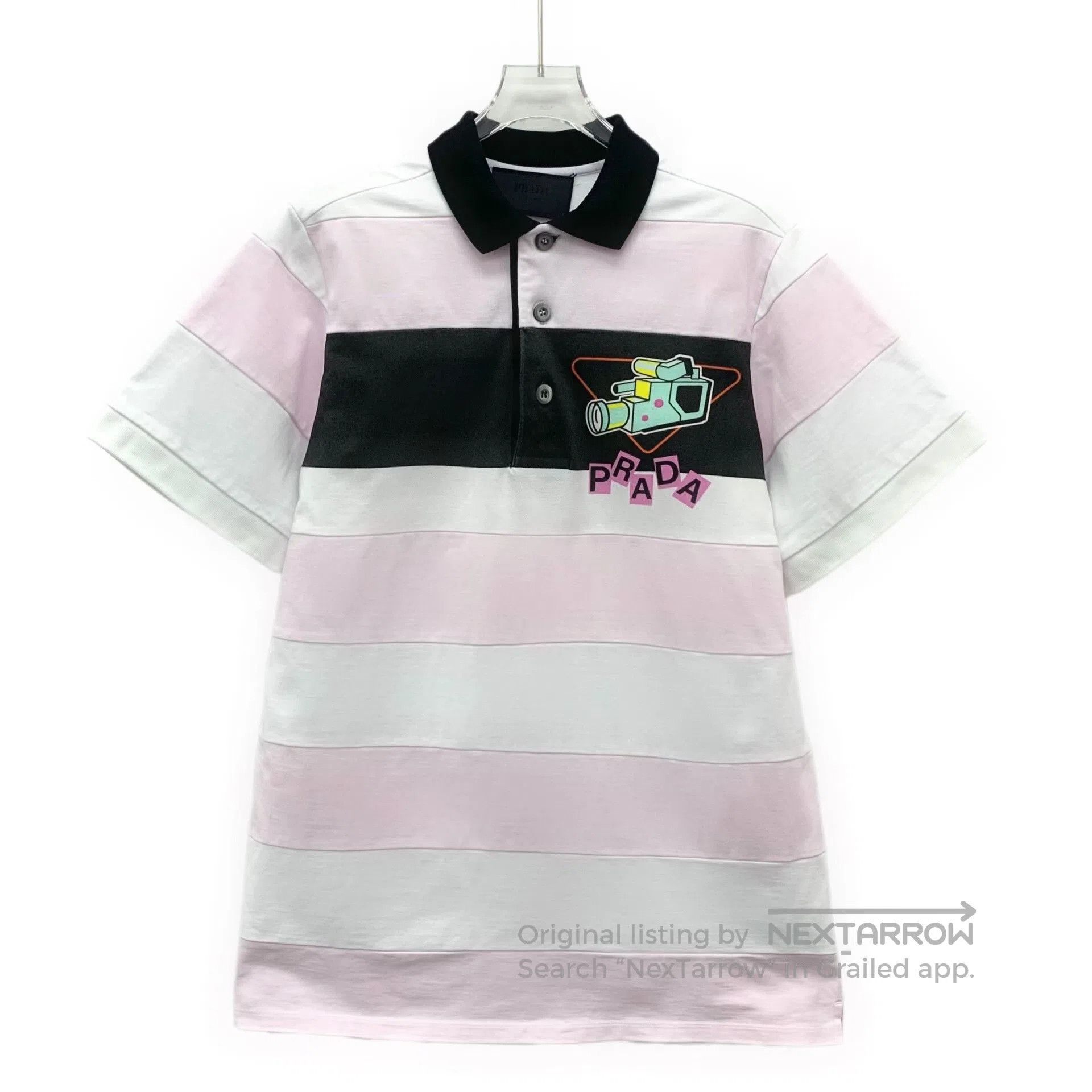 Prada Prada Colorblock Stripe Camera Print Polo. Size S / US 4 / IT 40 - 1 Thumbnail