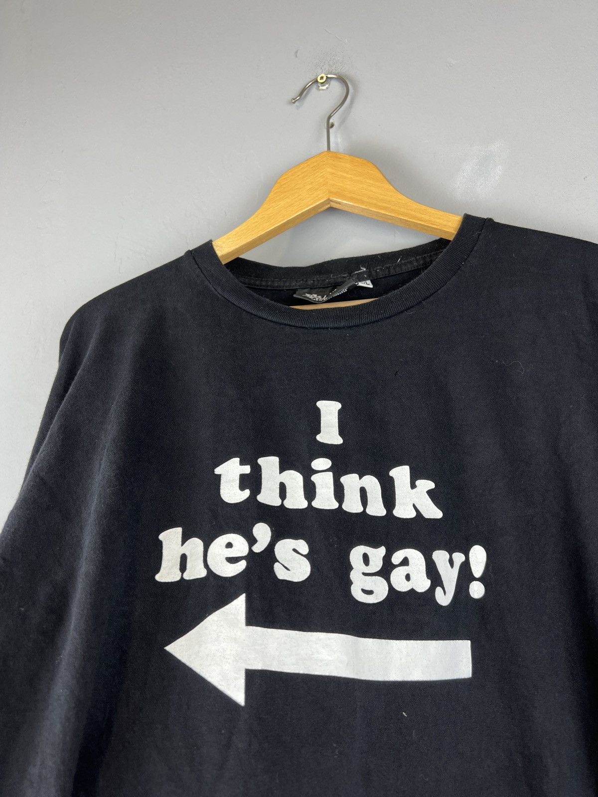 Japanese Brand × Vintage Vintage I Think he’s GAY! tee 90s y2k tshirt Size US XXL / EU 58 / 5 - 5 Thumbnail
