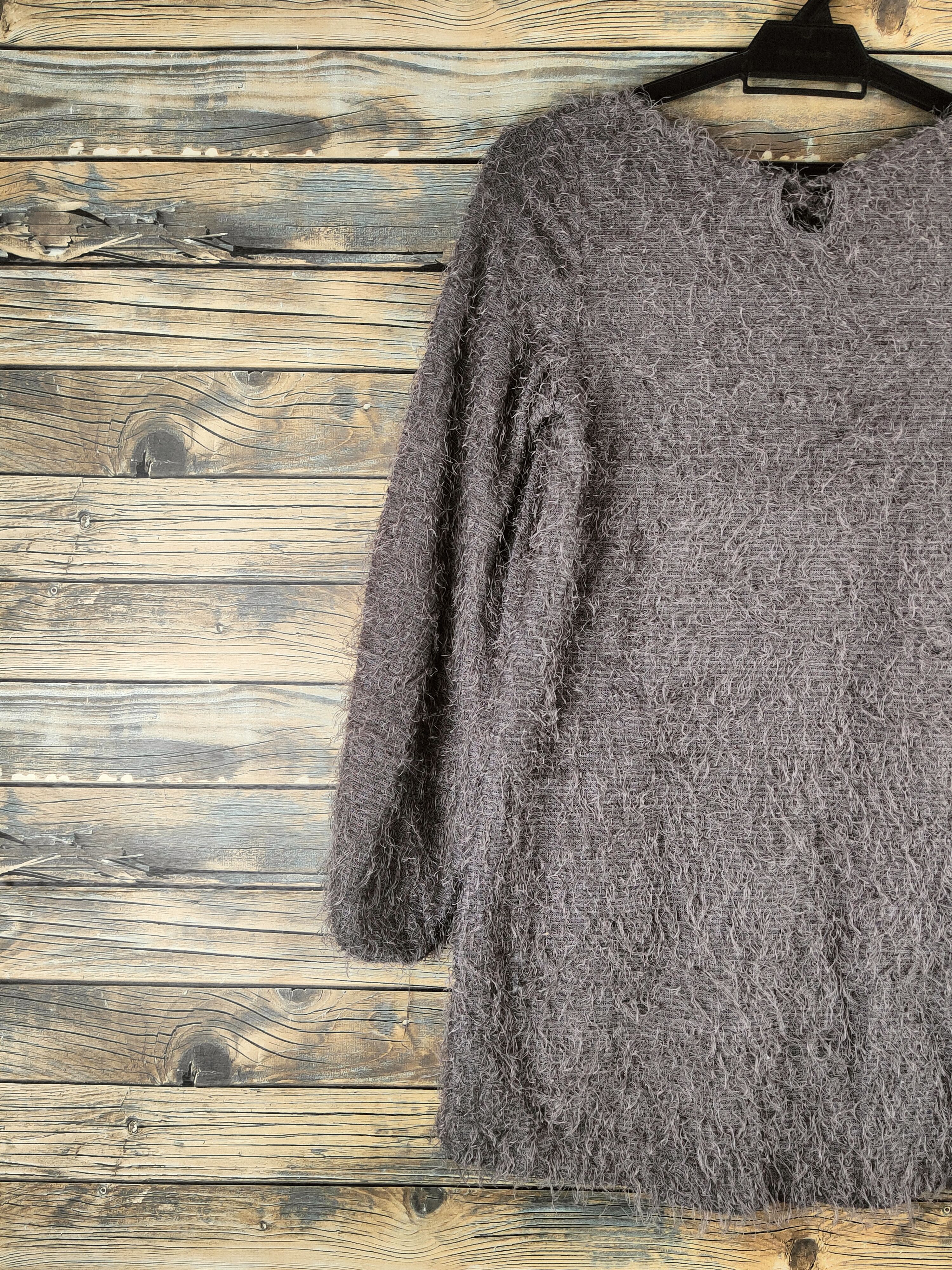 Japanese Brand DL Apple Butter Brown Fur Mohair Knitwear #46-463 Size S / US 4 / IT 40 - 8 Thumbnail