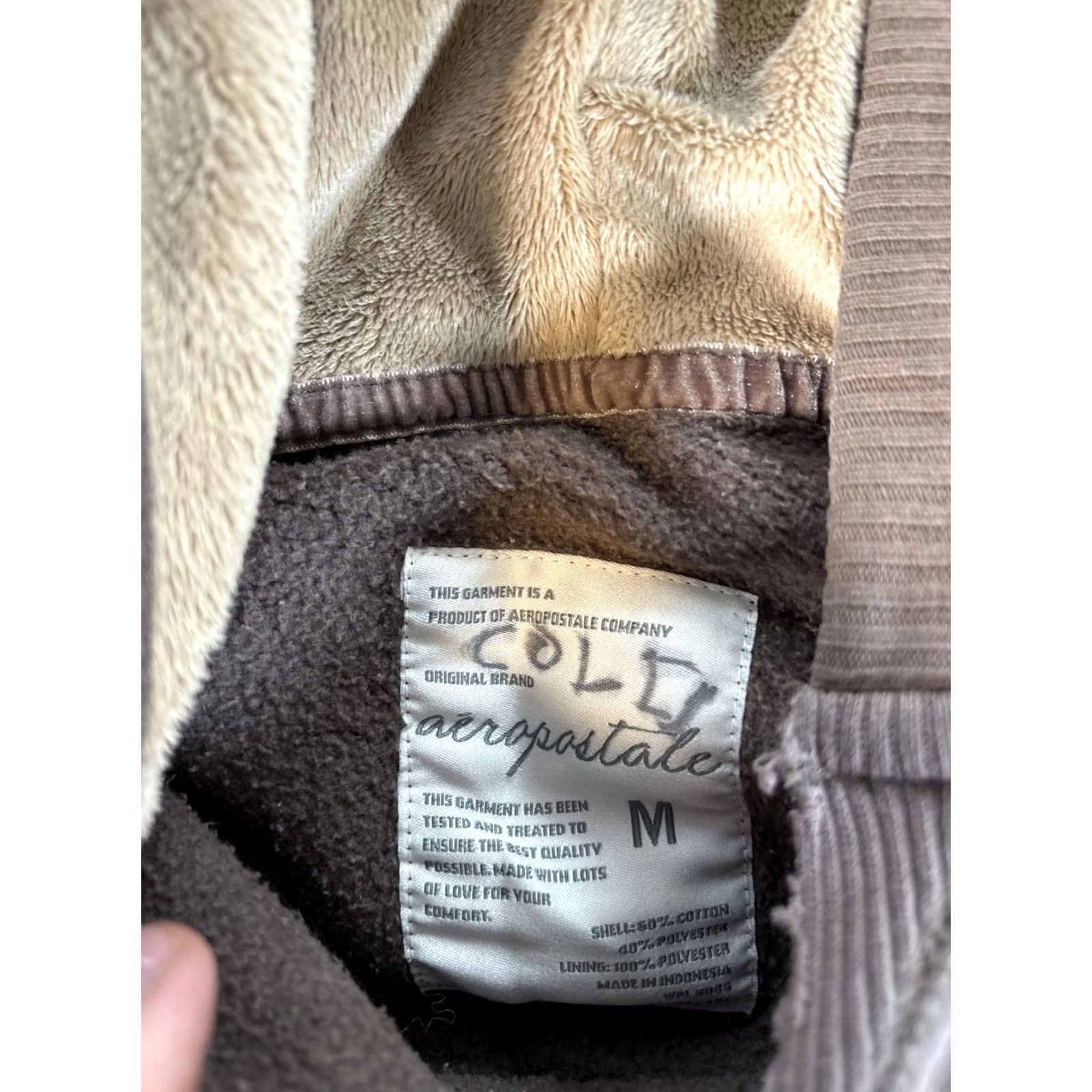Aeropostale VINTAGE Aeropostale Hoodie Womens M Brown Faux Fur Hood Embroidered Y2K Logo Zipper Bling Pullover Jacket Size M / US 6-8 / IT 42-44 - 3 Thumbnail