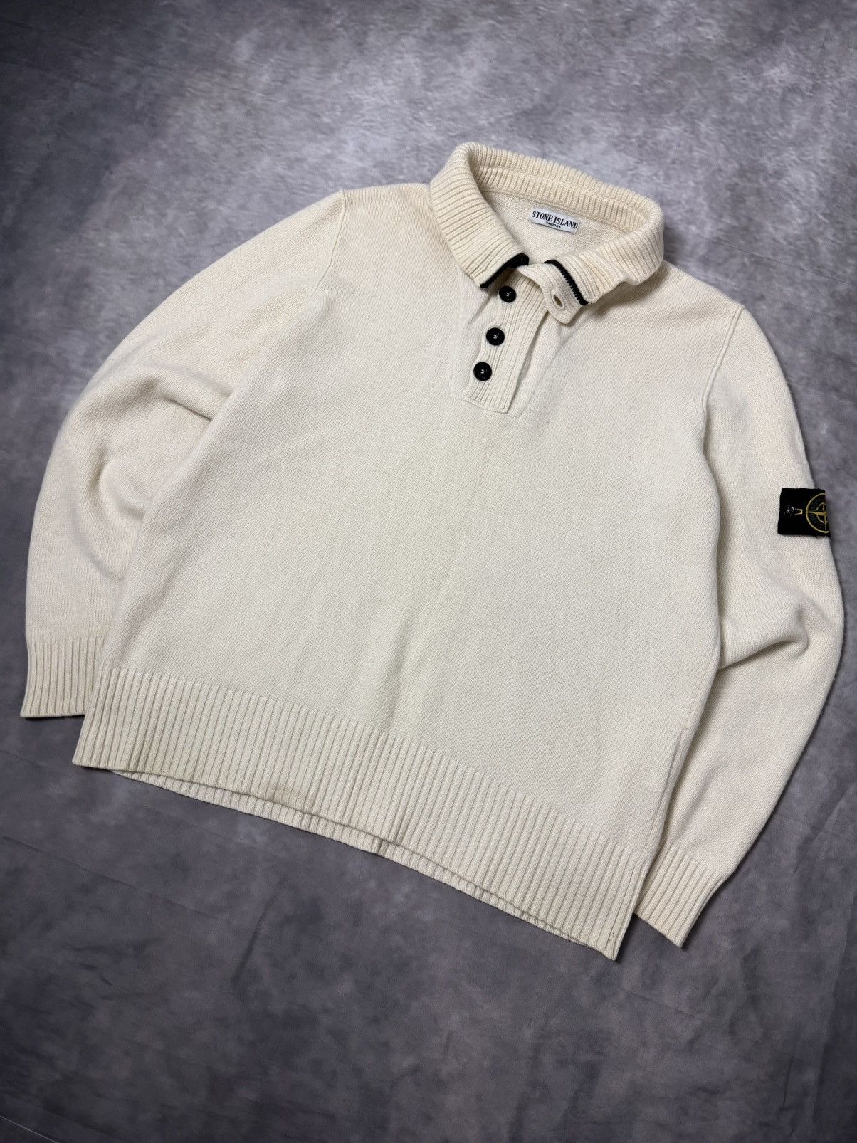 Stone Island Stone Island Knit Sweater – XL – Beige Size US XL / EU 56 / 4 - 2 Thumbnail