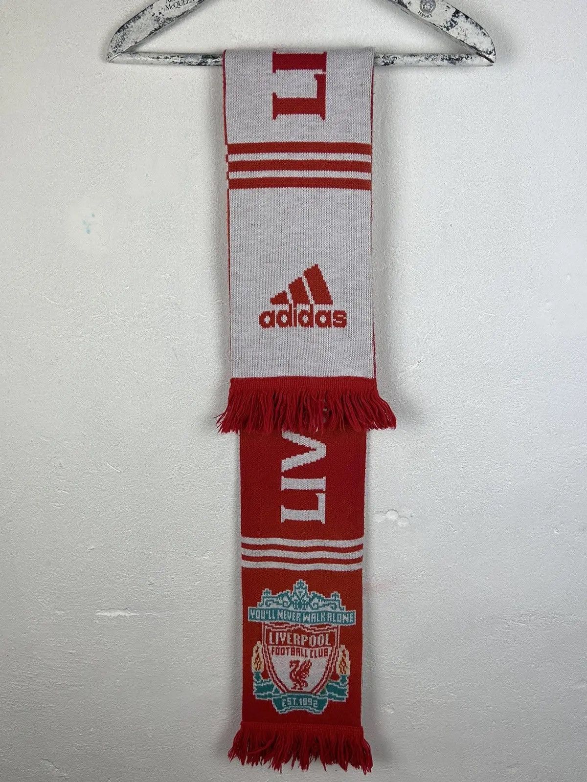 Adidas 00s Vintage Liverpool FC x Adidas 2007 Rare Muffler Scarf Size ONE SIZE - 7 Thumbnail
