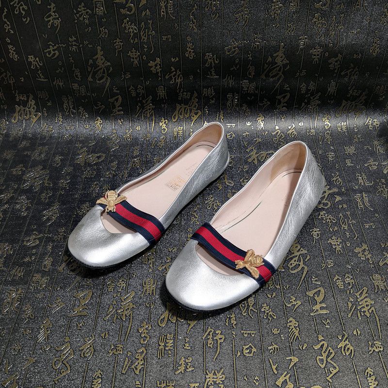 Gucci Gucci Silver Bee Ballet Flats Size US 7.5 / EU 40-41 - 1 Thumbnail