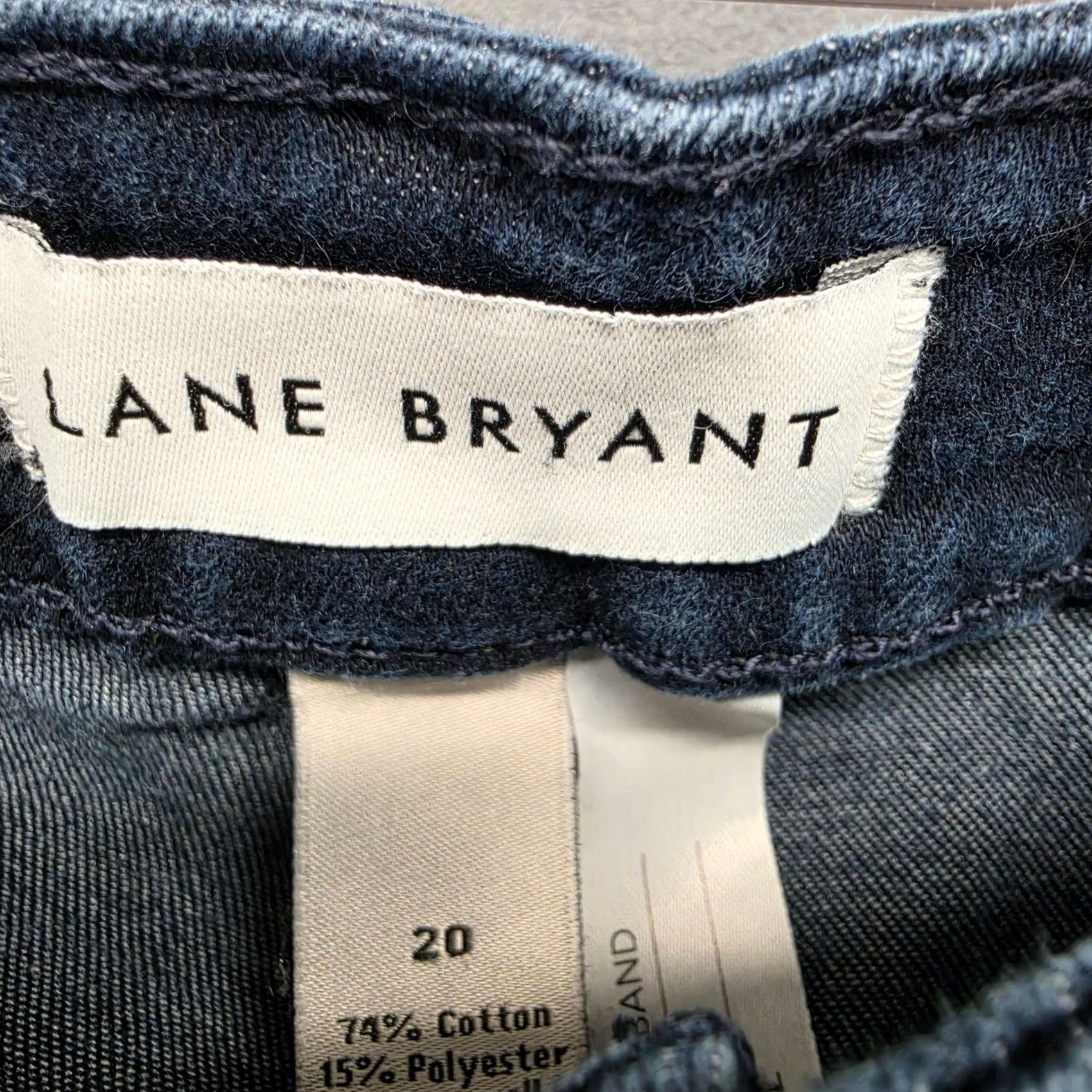 Vintage Lane Bryant Womens 20 Blue Jeans High Rise Curvy Fit Flex Magic Waistband Cropped Capri 5-Pocket Denim Pedal Tight Mens? Size 42" / US 20 - 3 Thumbnail