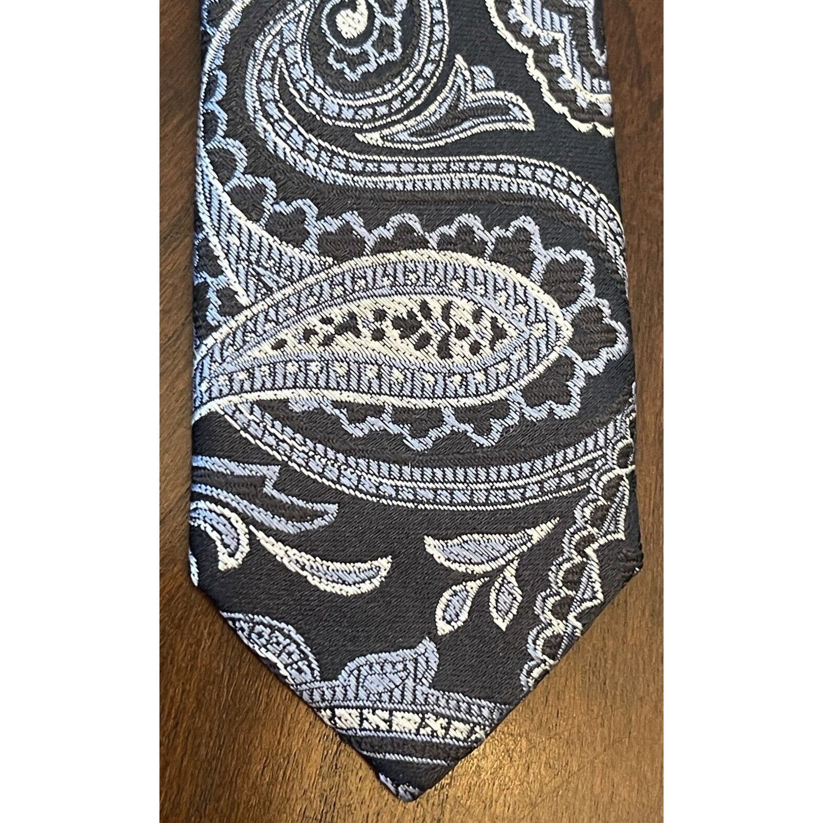 Croft & Barrow Croft & Barrow Black Blue Hand Made 100% Silk Made In China Size ONE SIZE - 6 Thumbnail
