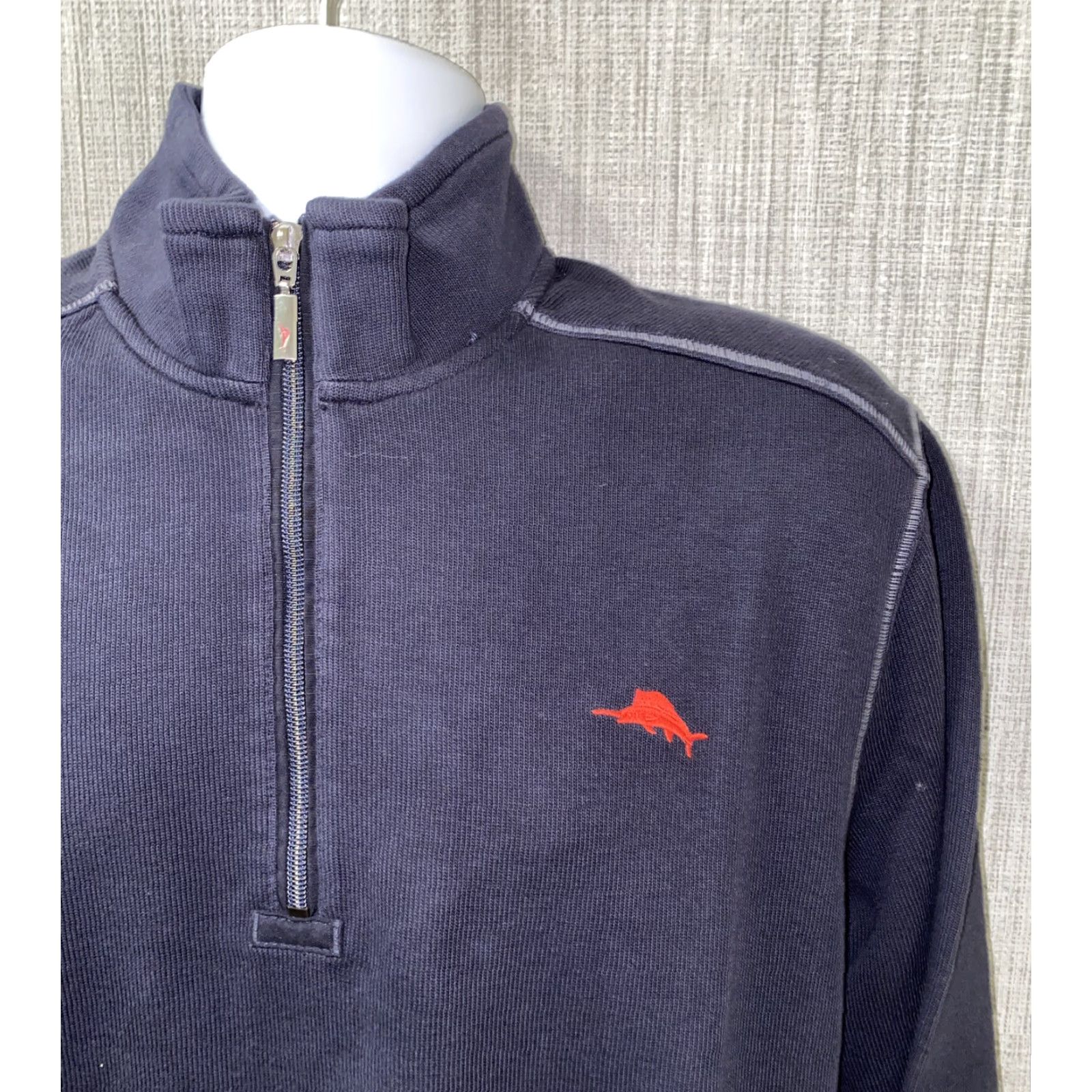 Tommy Bahama Tommy Bahama Sweater Pullover 1/2 Zip Dark Blue Men L Size Relaxed Fit Size US L / EU 52-54 / 3 - 2 Thumbnail