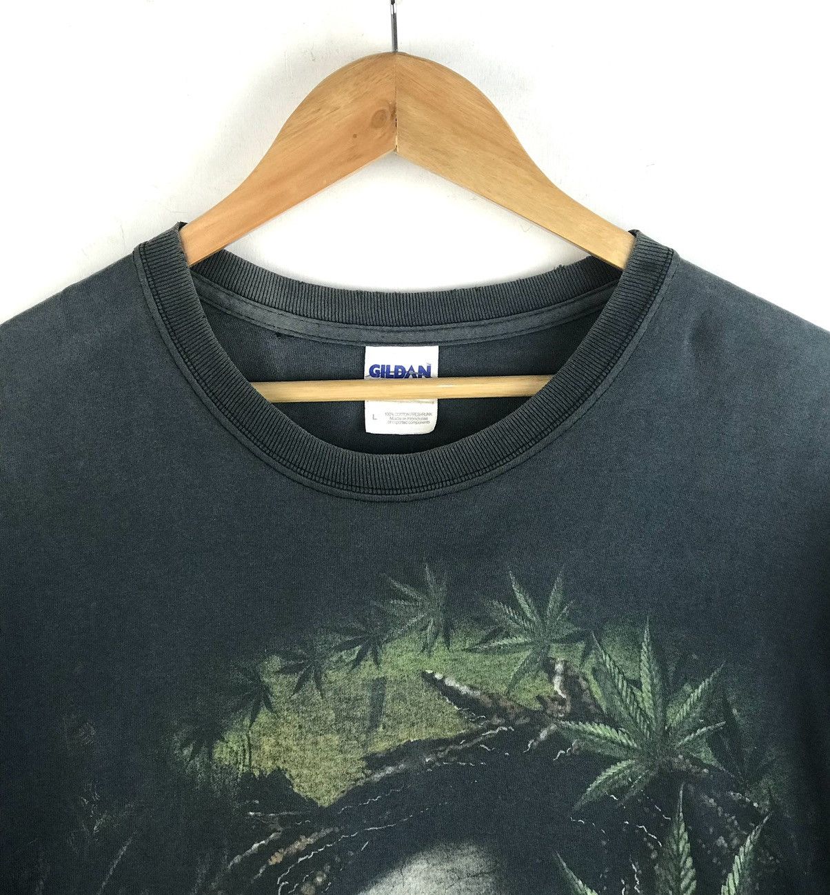 Vintage Vintage black 420 weed reggae style trashed faded L Size US L / EU 52-54 / 3 - 2 Thumbnail