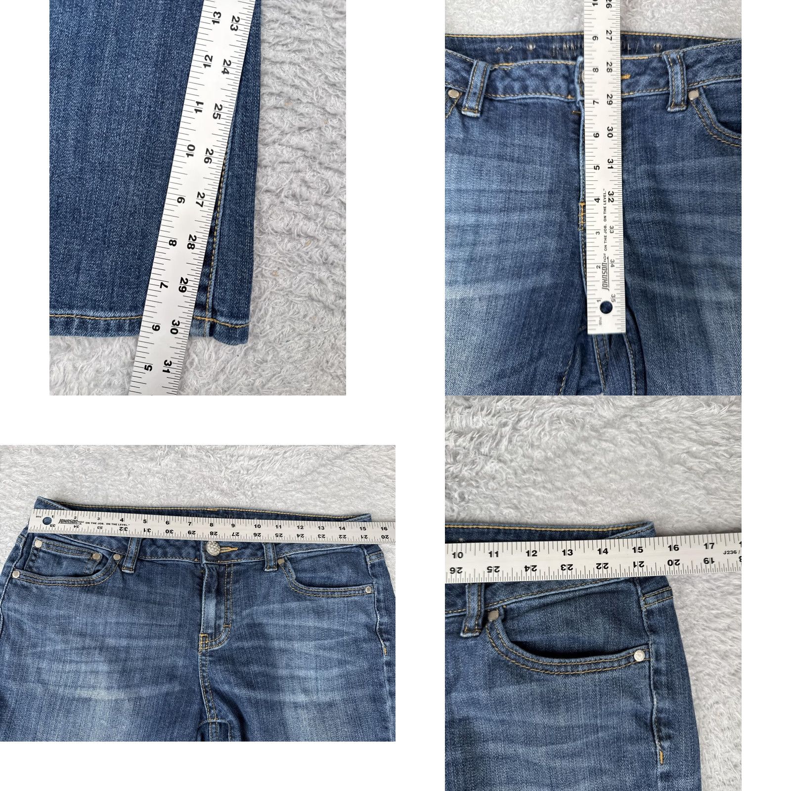 Vintage Jennifer Lopez Jeans Womens 30x31 Blue Bootcut Flap Pockets Denim Cotton Blend Size 30" / US 8 / IT 44 - 8 Thumbnail