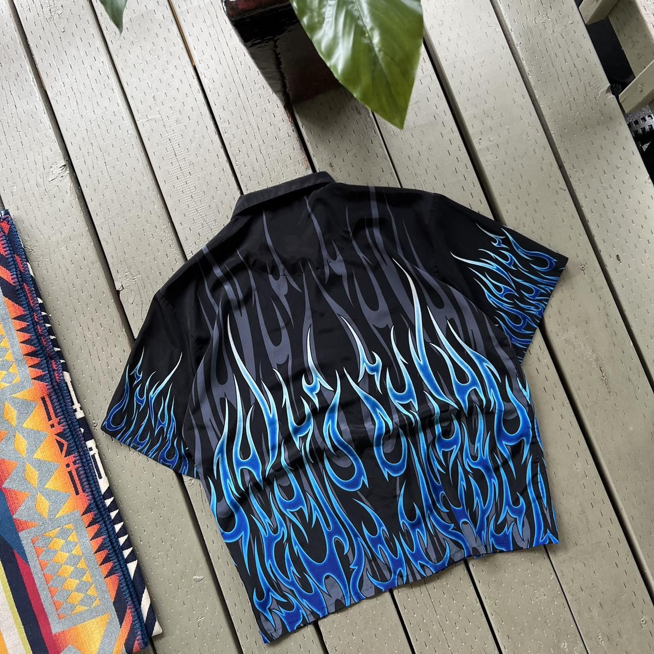 Vintage Flame Button Up Shirt Size US L / EU 52-54 / 3 - 3 Thumbnail