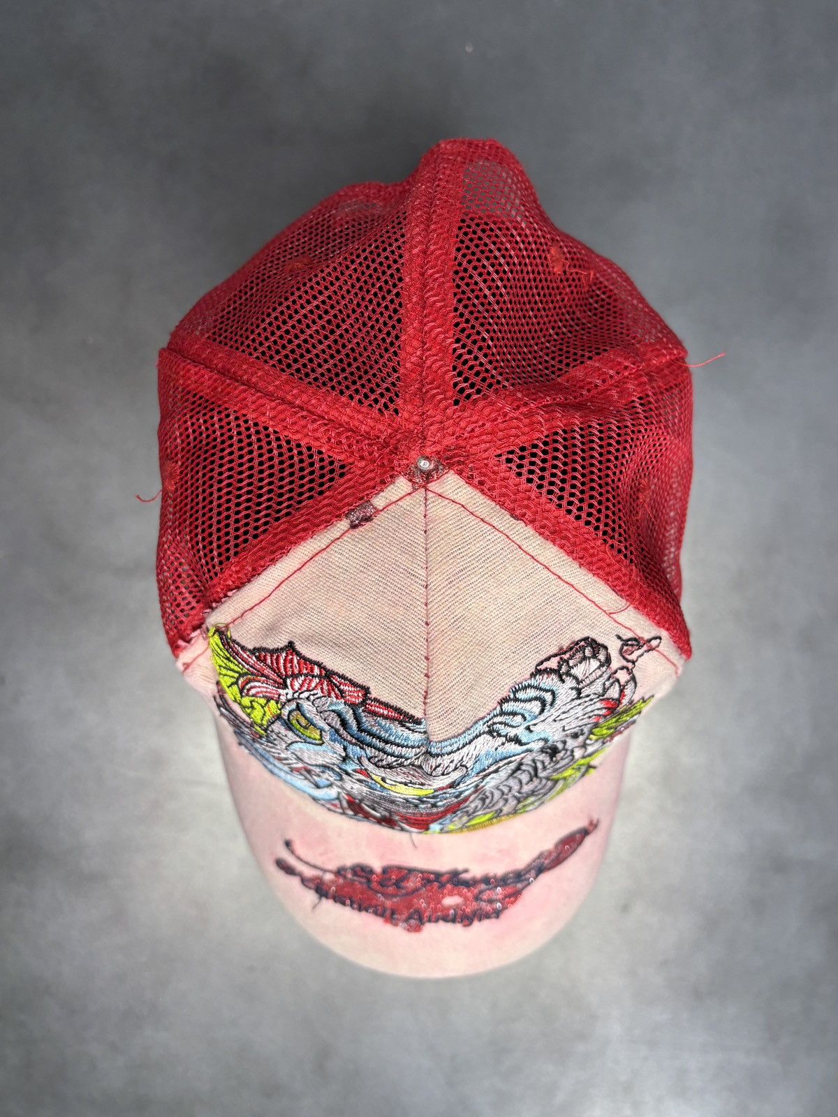 Christian Audigier × Ed Hardy × Vintage 2000s Ed Hardy Trucker Hat Vintage Christian Audigier Snapba Size ONE SIZE - 12 Thumbnail