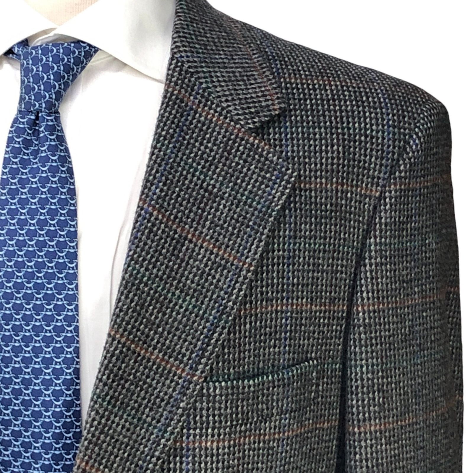 Other Bespoke Mens Size 40L Sport Coat Cashmere Windowpane Vintage Size 40L - 4 Thumbnail