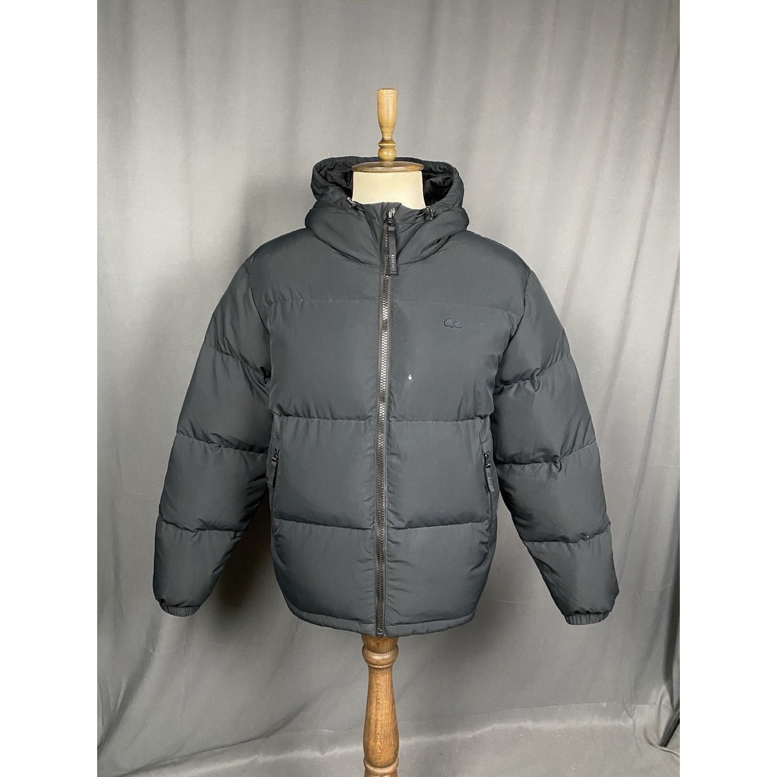 Lacoste Lacoste Big Logo Men's Black Down Insulated Puffer Jacket Si Size US XL / EU 56 / 4 - 3 Thumbnail