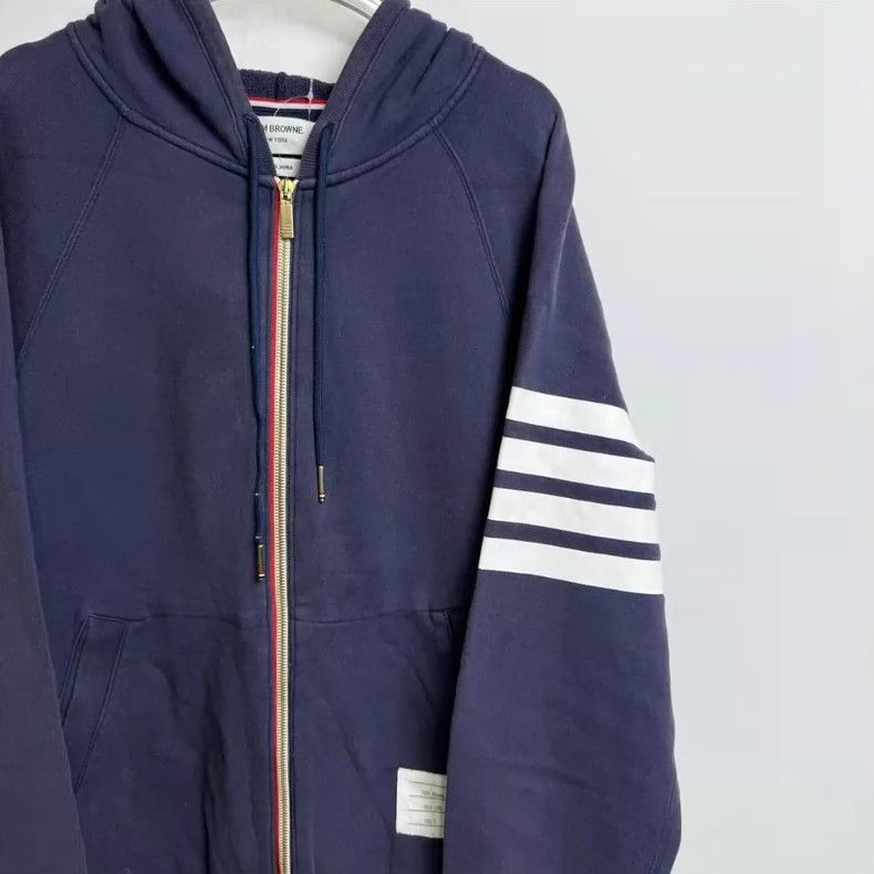 Thom Browne Thom browne Classic four-striped tie-string hooded sweatshi Size US XXL / EU 58 / 5 - 2 Thumbnail
