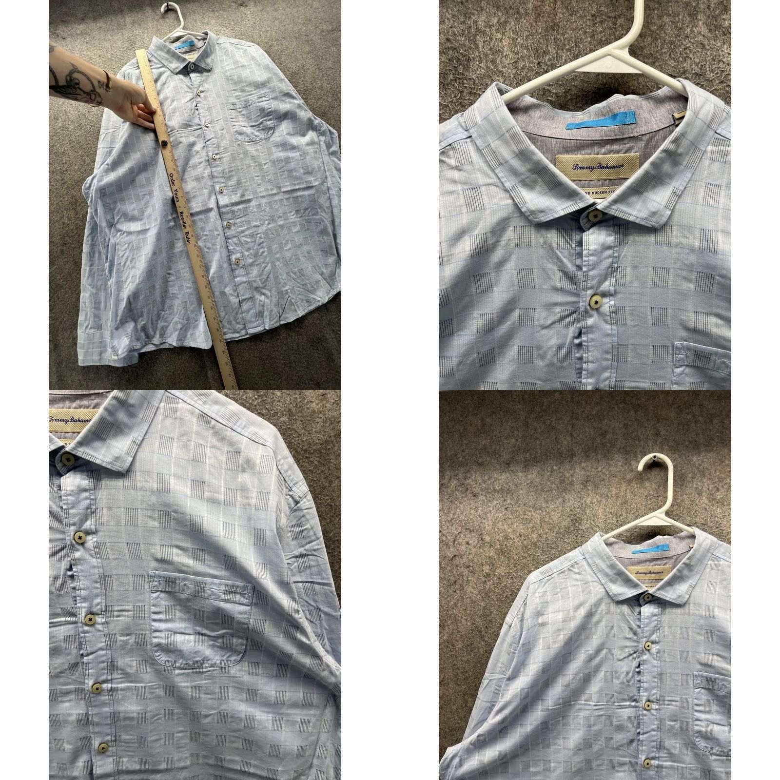 Tommy Bahama Tommy Bahama Shirt Mens 2XL Blue Long Sleeve Button Front Island Modern Fit Shirt Size US XXL / EU 58 / 5 - 8 Thumbnail
