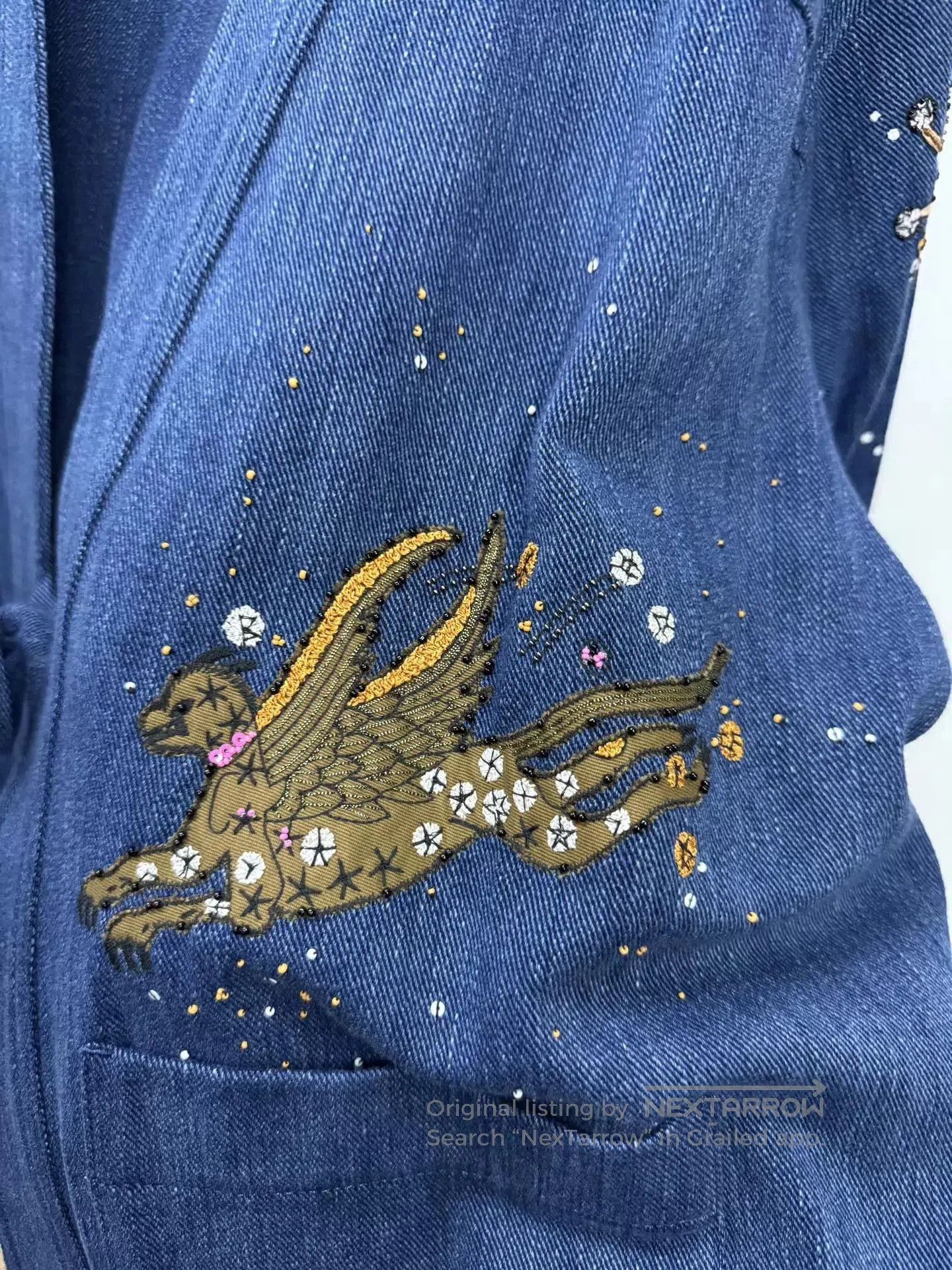 Valentino Blue Embroidered Tie-Front Light Jacket. Size US M / EU 48-50 / 2 - 6 Thumbnail