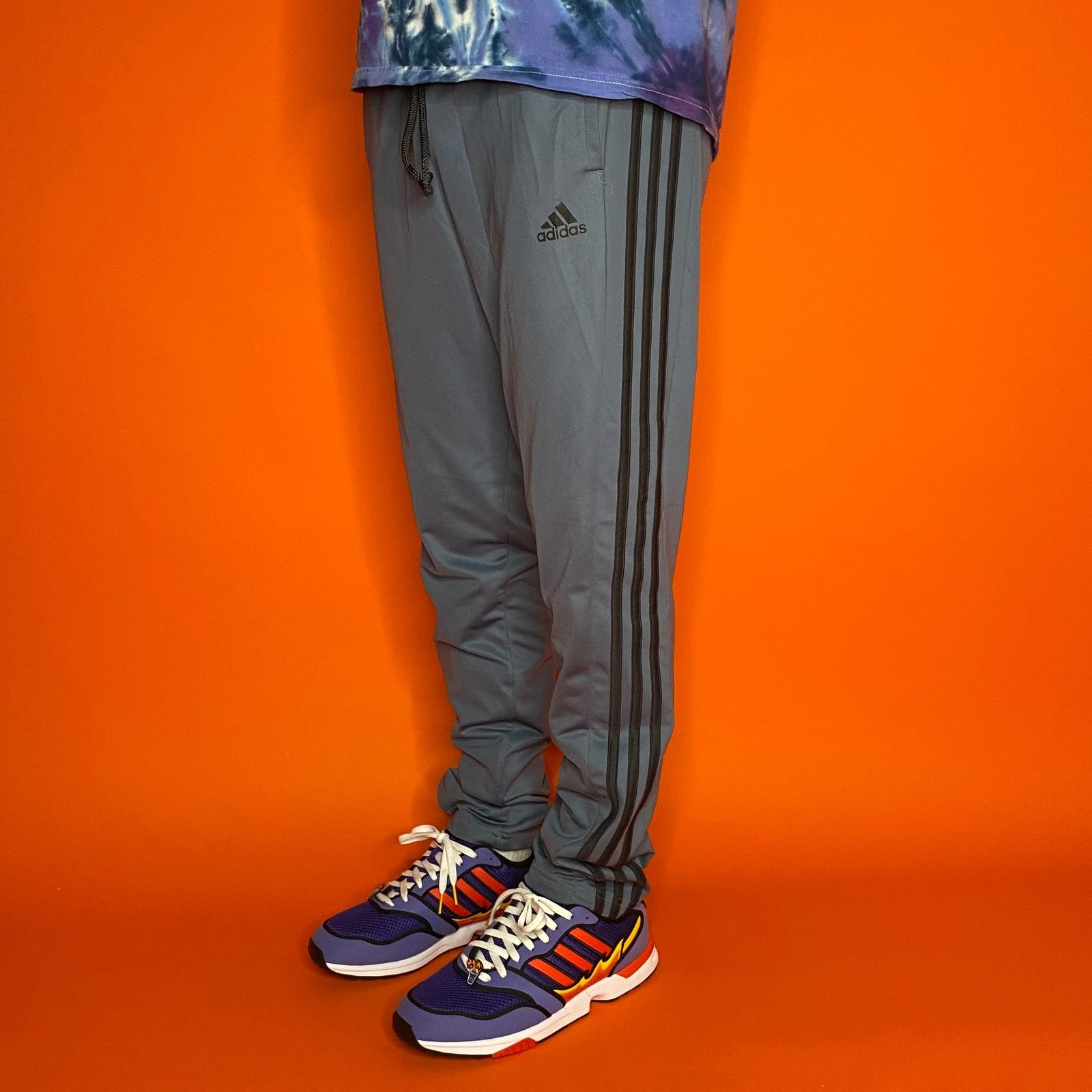 Adidas Adidas Sweatpants Grey Polyester Joggers Black 3 Stripes Grailed