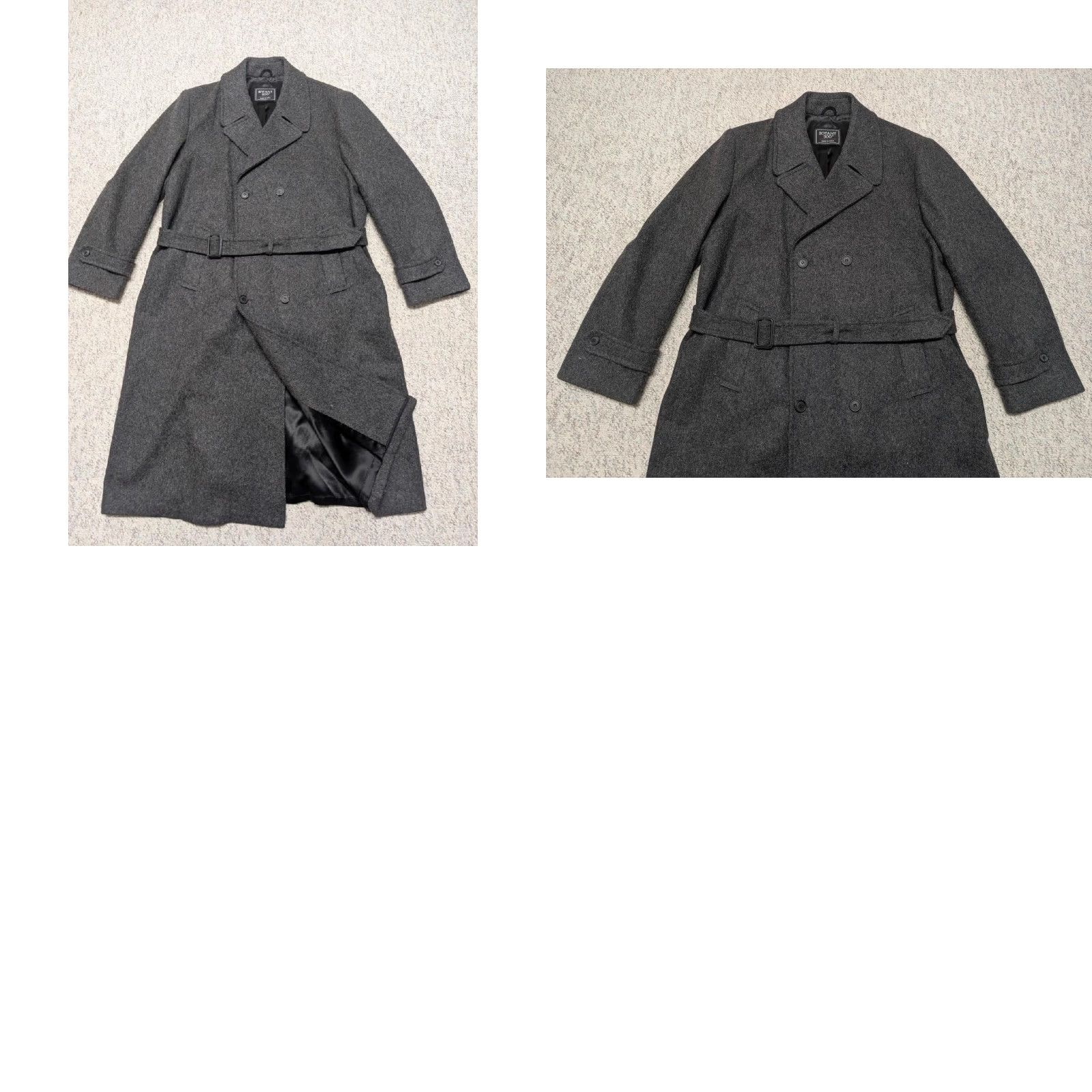 Doublet VINTAGE Botany 500 OVERCOAT Wool Black 3XL Wool Blend Long Double Breasted Belted USA Made Coat Mens Size US XXL / EU 58 / 5 - 8 Thumbnail