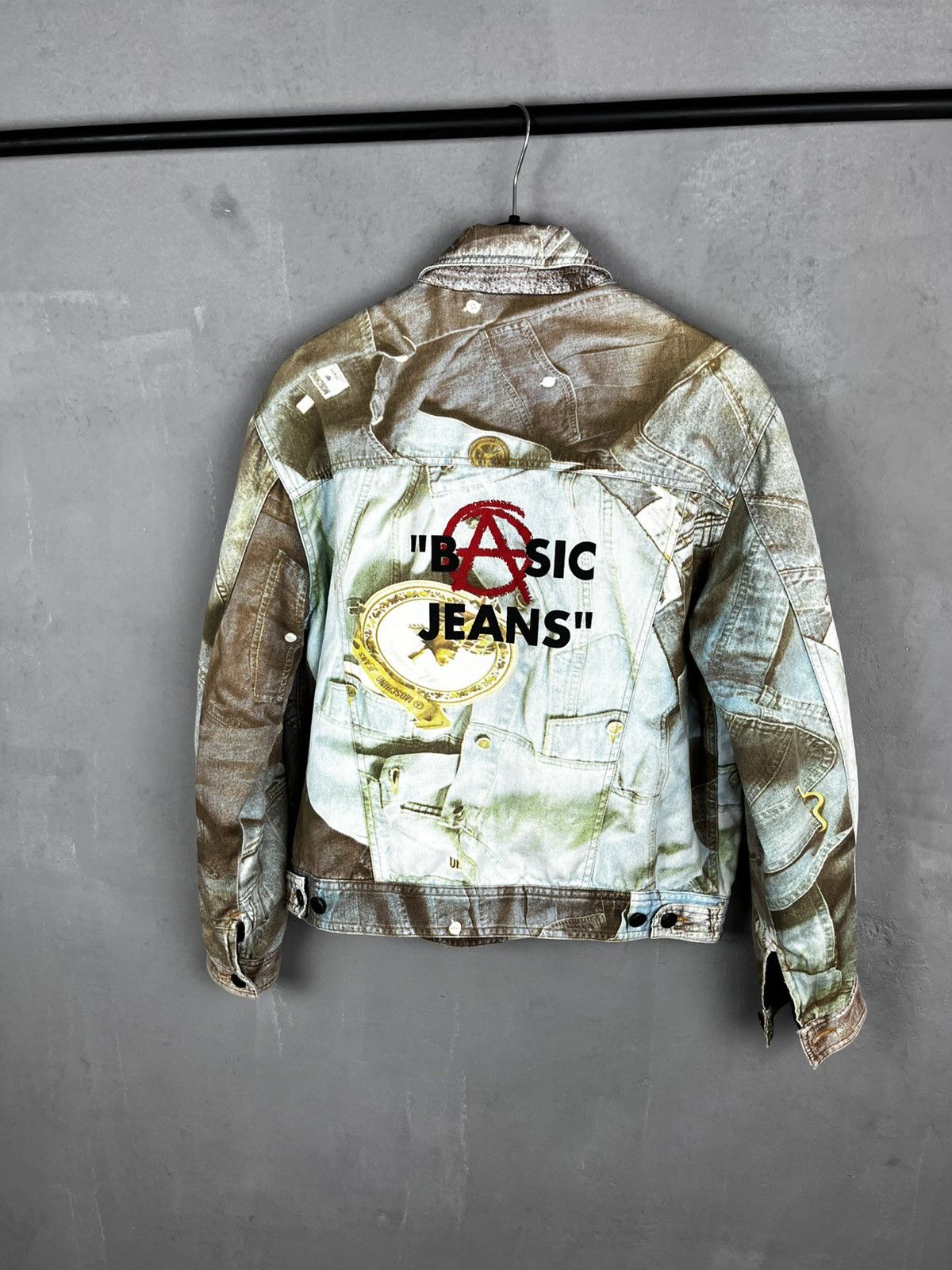 Moschino × Vintage 1990's Vintage Moschino Blue Denim Print Pattern Jacket Size L / US 10 / IT 46 - 3 Thumbnail