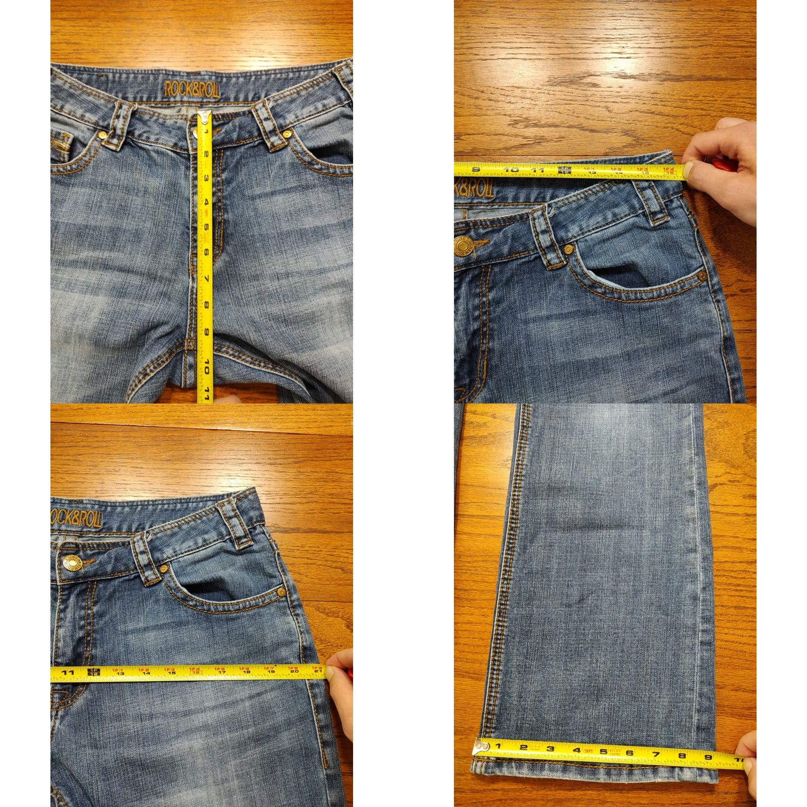 Denime Rock & Roll Cowgirl Blue Denim Boyfriend Jeans Womens Size 30 33 Inseam Western Classic Rock Cowboy Southwestern Size 30" / US 8 / IT 44 - 8 Thumbnail