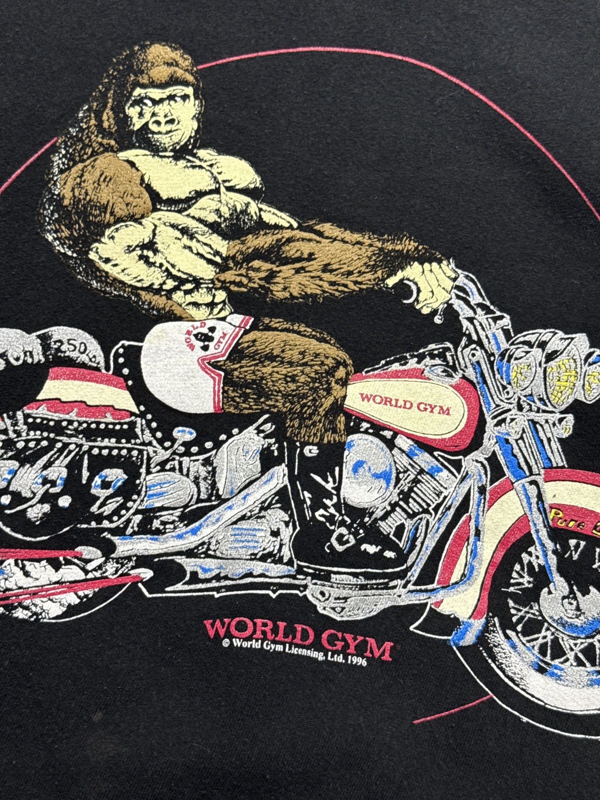 Vintage *RARE* VINTAGE 90s WORLD GYM BIKER GORILLA SWEATER HARLEY Size US XL / EU 56 / 4 - 7 Thumbnail