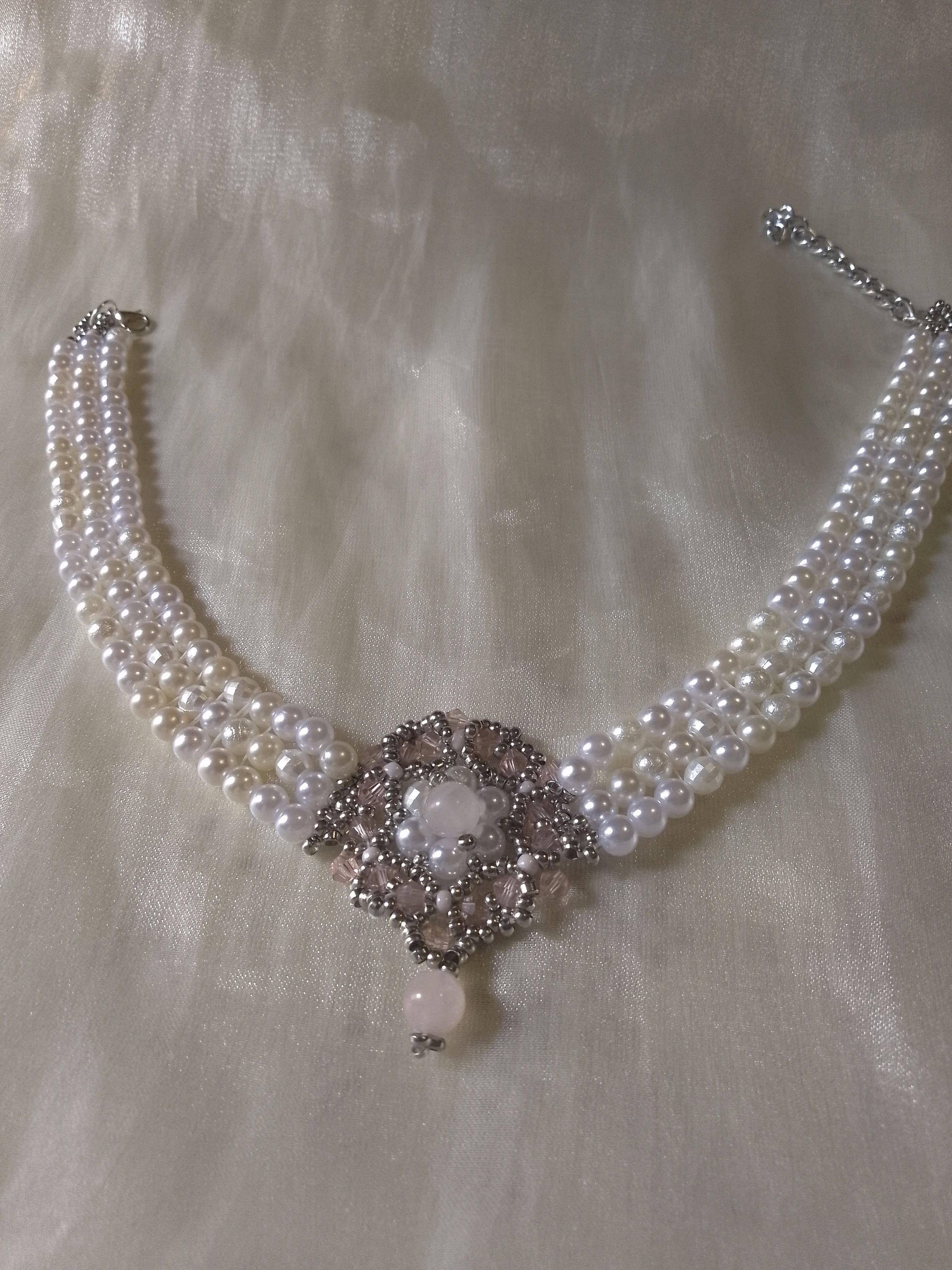 Other Pearls Choker Rose quartz Victorian Vintage style Size ONE SIZE - 2 Thumbnail