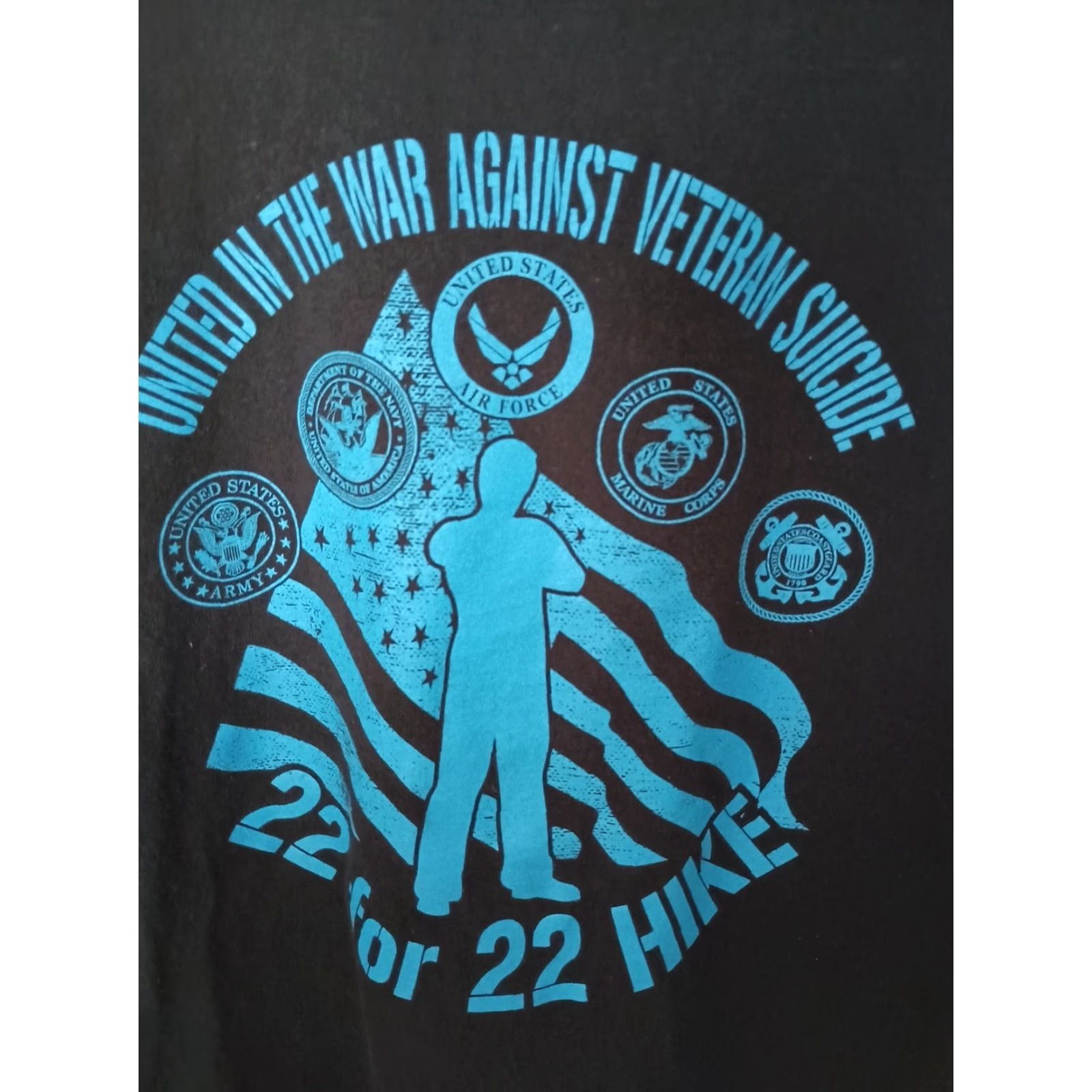 Port & Company United Against Veteran Suicide T-shirt Men L Black Port & Company Shirt Size US L / EU 52-54 / 3 - 2 Thumbnail