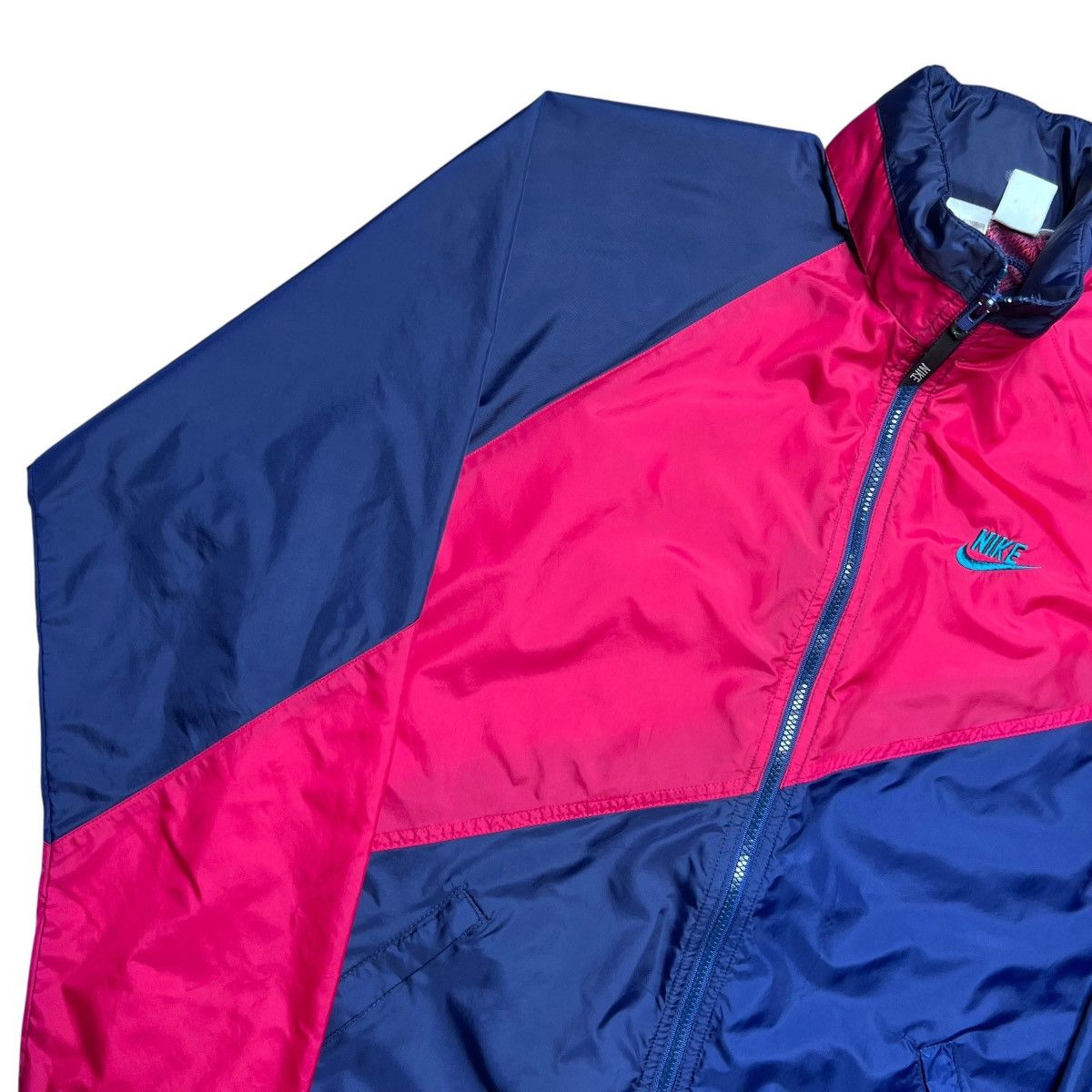 Nike Vtg 1990s Nike Swoosh Color Block Zip Up Windbreaker Jacket Size US L / EU 52-54 / 3 - 17 Thumbnail