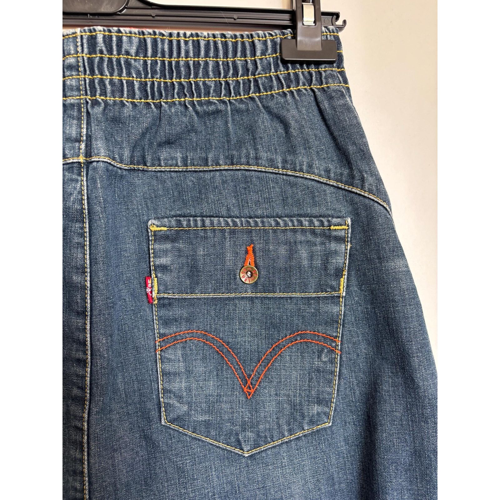 Levi's Levi's Red Skirt Y2K High Waist Orange Stitch Size S/M Size 27" / US 4 / IT 40 - 7 Thumbnail