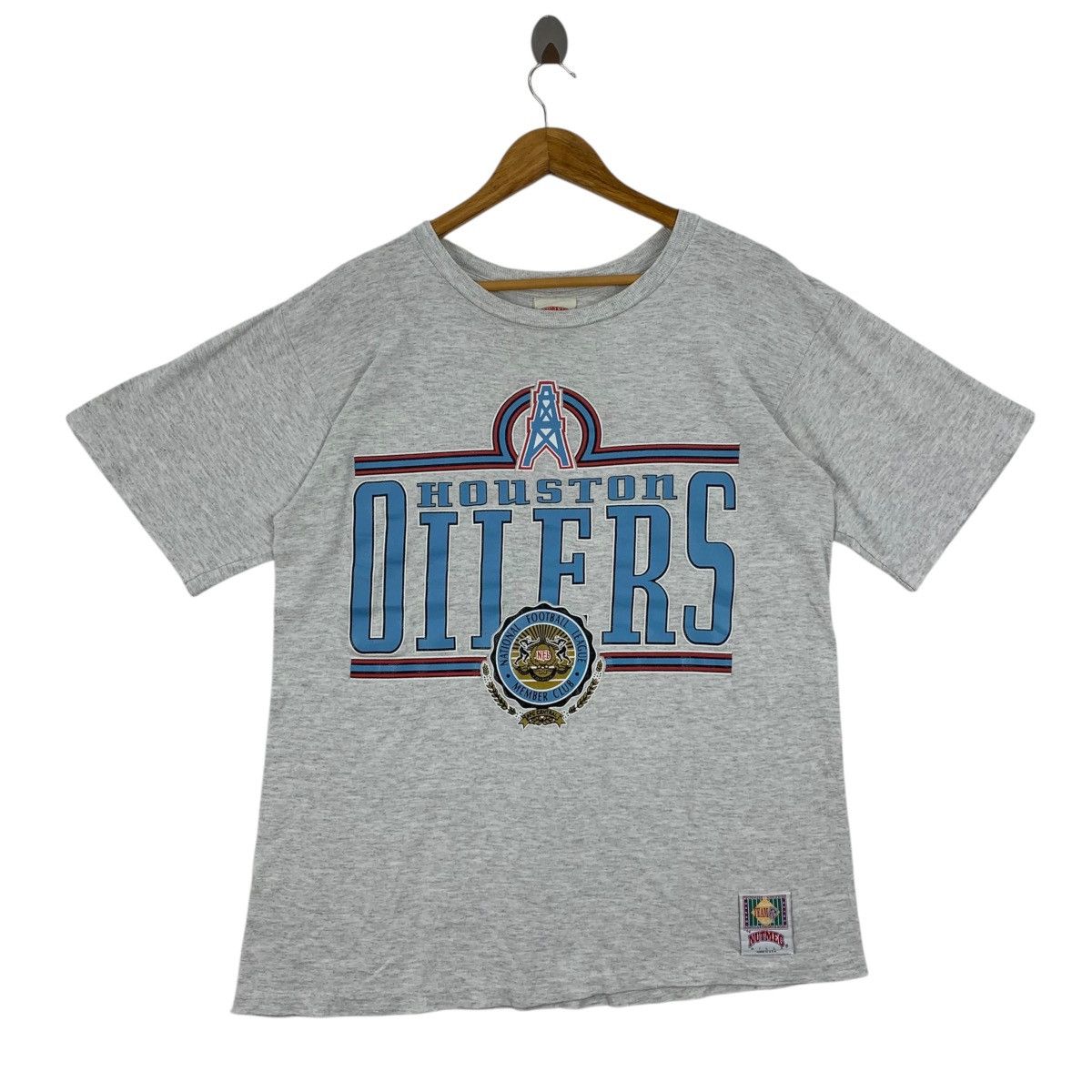 NFL × Vintage Vintage 90s HOUSTON OILERS NFL nutmeg tag tee Size US L / EU 52-54 / 3 - 1 Thumbnail