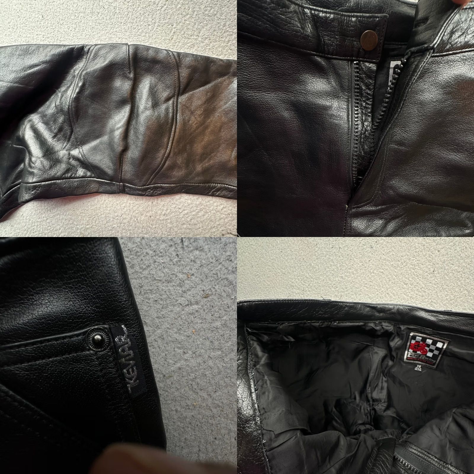 Vintage VINTAGE First Racing Leather Pants Mens 36x35 Biker Motorcycle Pant Black Regular 36 Inseam 35" Penny Button Zipper Pockets Workwear Casual Mens Size US 36 / EU 52 - 9 Thumbnail