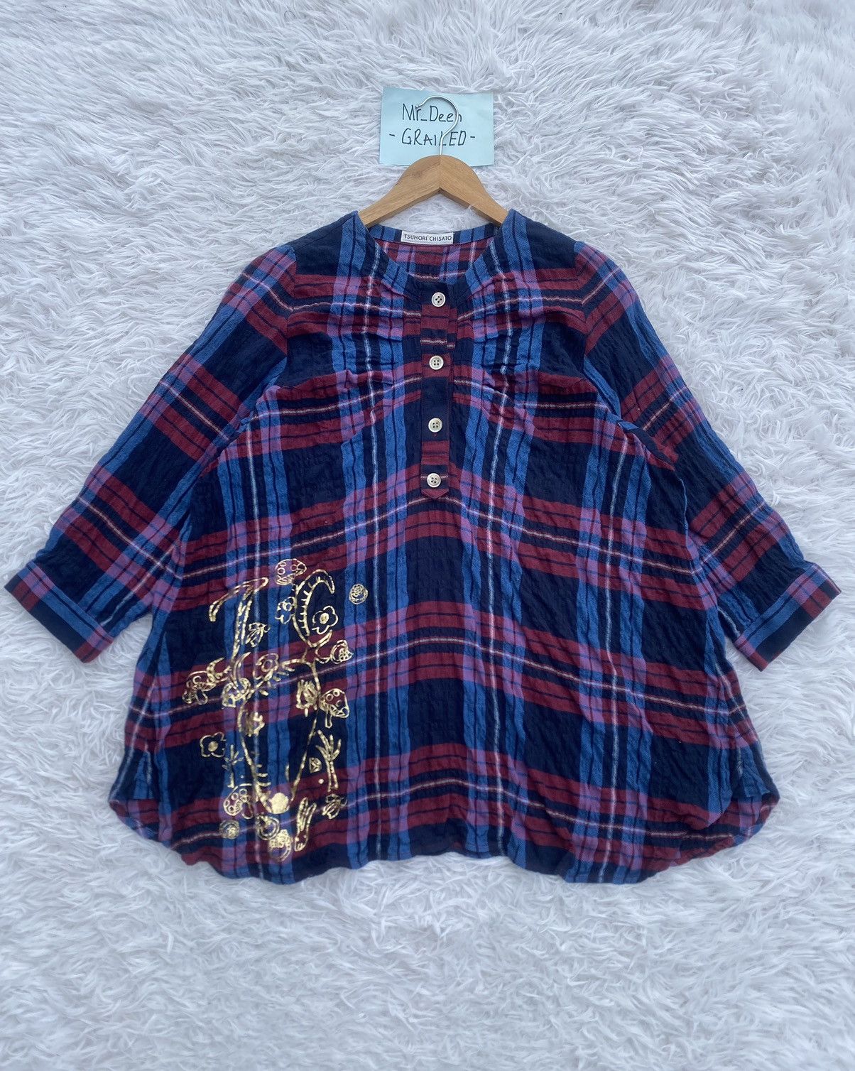 Issey Miyake Rare Tsumori Chisato x Issey Miyake Checkered Blouse Shirt Size M / US 6-8 / IT 42-44 - 1 Thumbnail