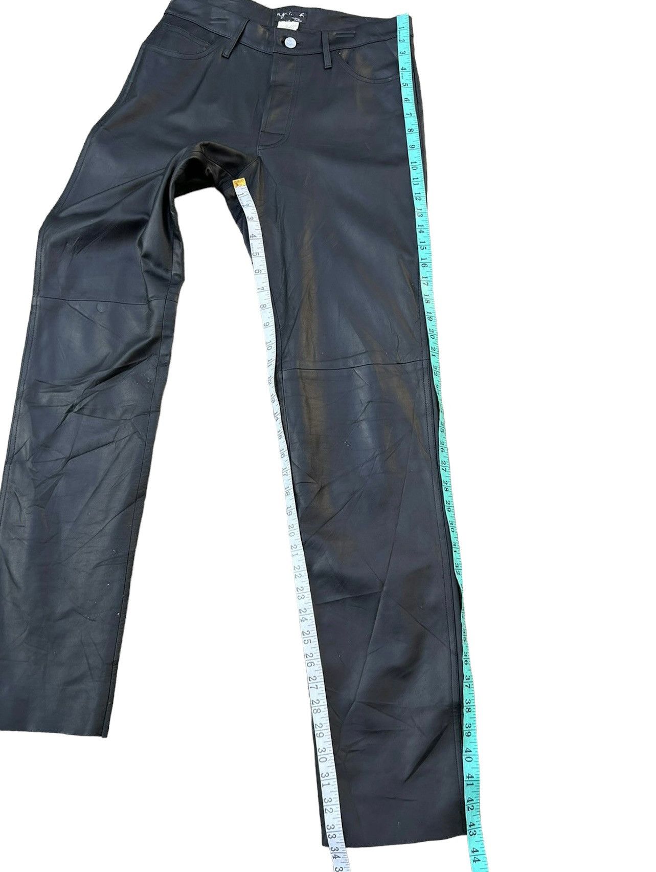 Vintage × agnes b. Vintage Agnes B. Homme Paris Cowhide Black Leather Pant Size US 30 / EU 46 - 5 Thumbnail