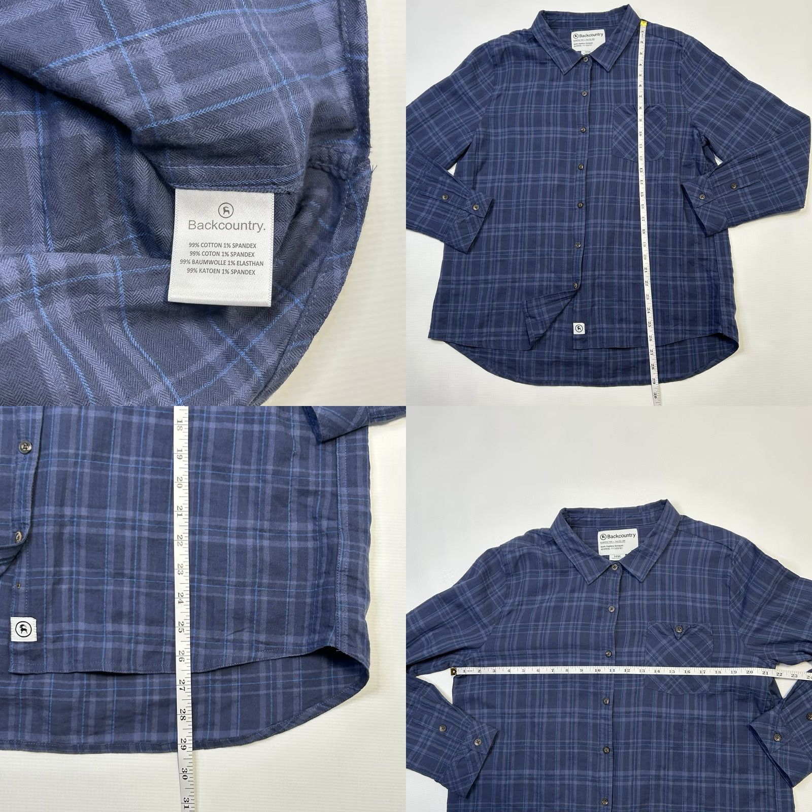 Vintage Backcountry Plaid Button Up Shirt Womens Large Blue Lightweight Casual Cozy Relaxed Fit Size L / US 10 / IT 46 - 8 Thumbnail