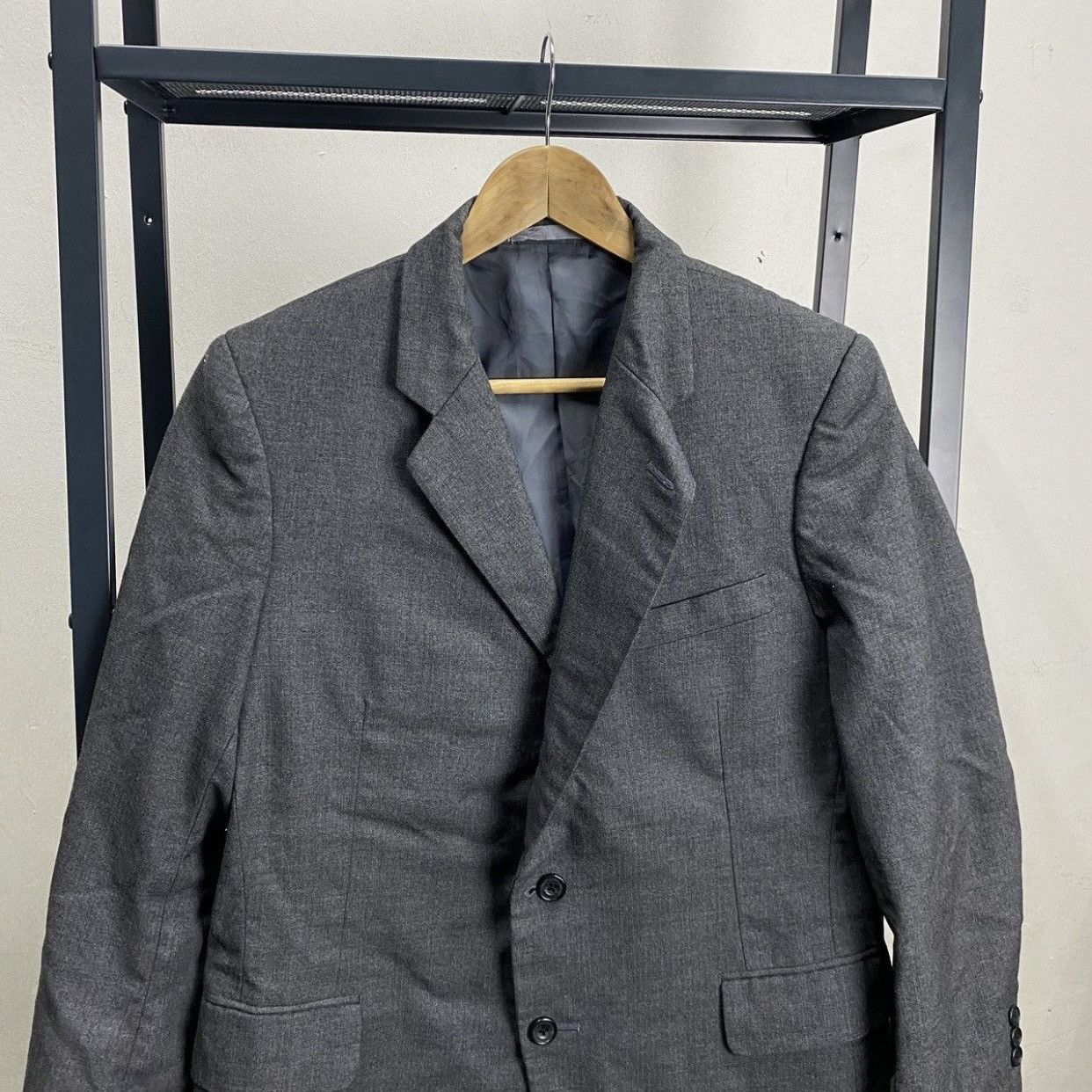 Burberry Burberrys Vintage Charcoal Gray 2-ButtonTailoredBlazerJacket Size US M / EU 48-50 / 2 - 4 Thumbnail
