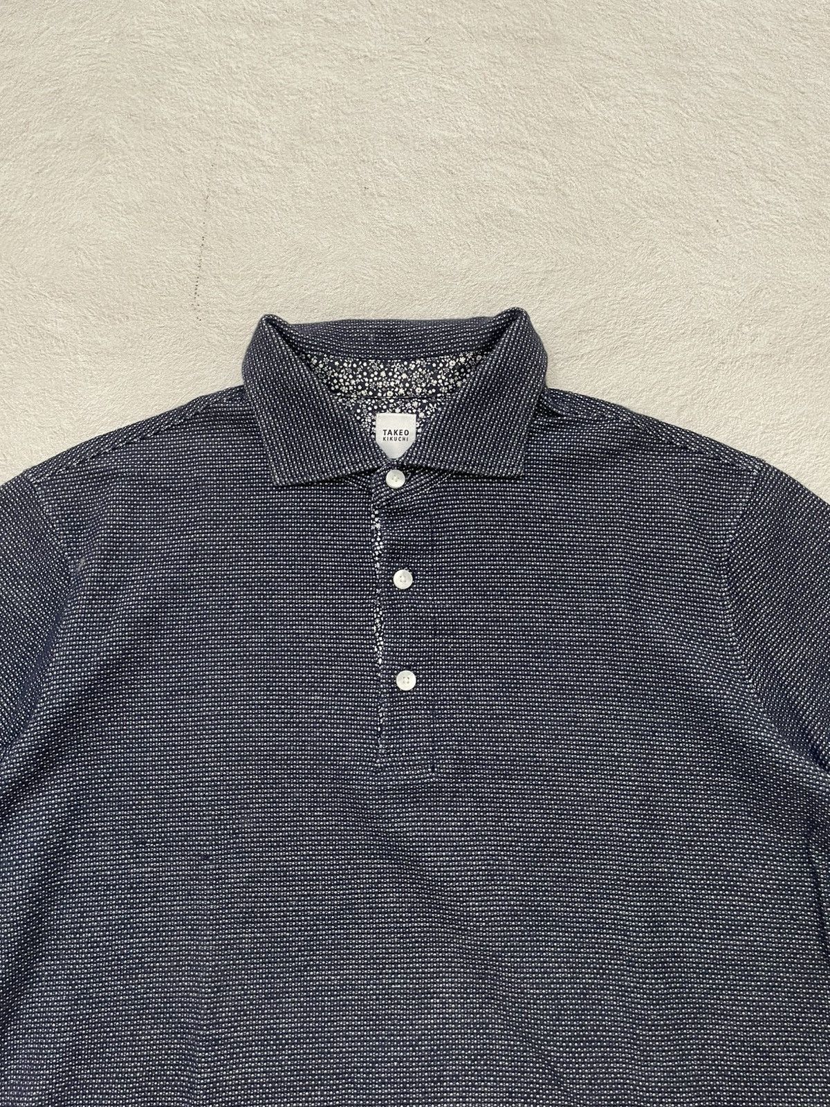 If Six Was Nine 2000s Takeo Textured Knit Polo Shirt Navy ifsix LGB hysteric Size US L / EU 52-54 / 3 - 2 Thumbnail