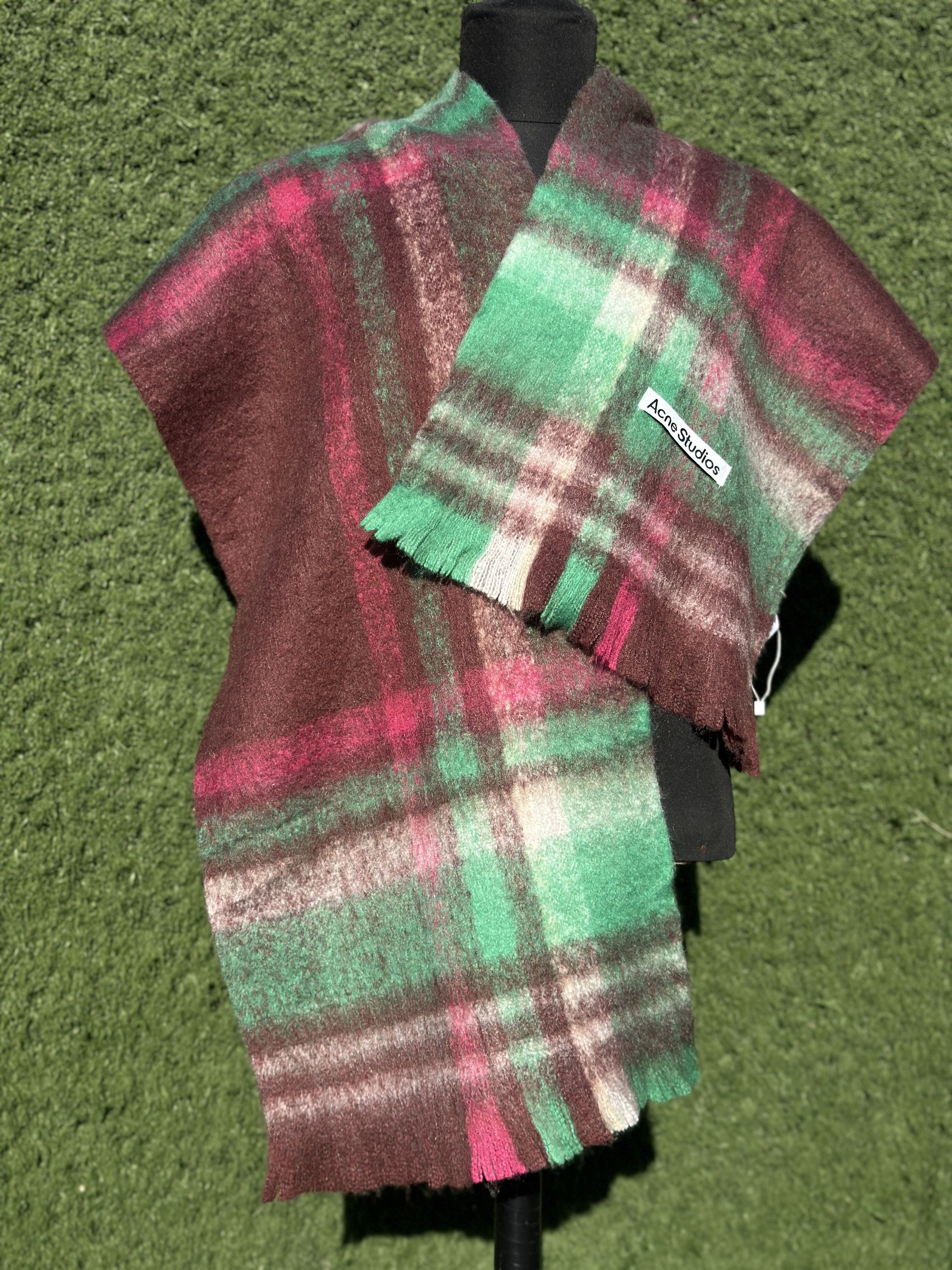 Acne Studios Acne Studios Mohair Alpaca Wool Plaid Scarf 210x35cm Size ONE SIZE - 8 Thumbnail