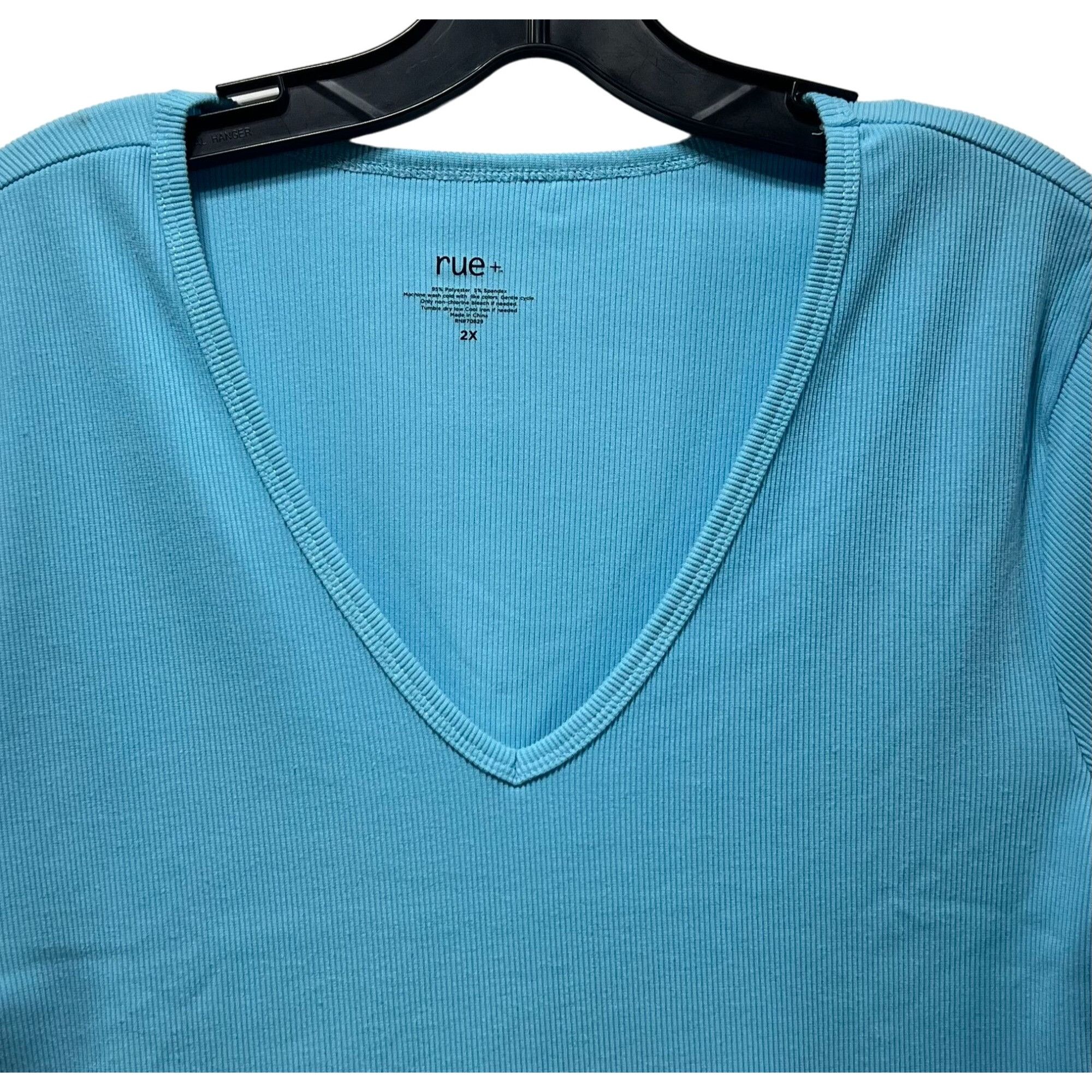Other Rue + - Women's Short Sleeve Top - Light Blue - 2X Size XXL / US 16-18 / IT 52-54 - 11 Thumbnail