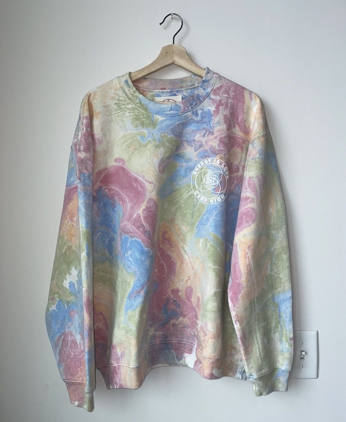 Camp High Camp High Energy Is Love Marble Dye Sweater Size US XL / EU 56 / 4 - 1 Thumbnail