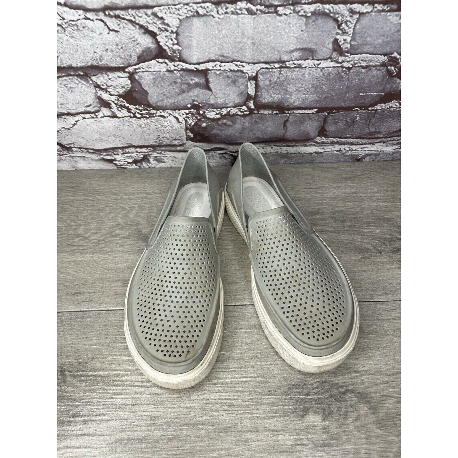 Crocs Crocs Iconic Comfort Citilane Roka Gray Perforated Loafers S Size US 5.5 / IT 35.5 - 4 Thumbnail