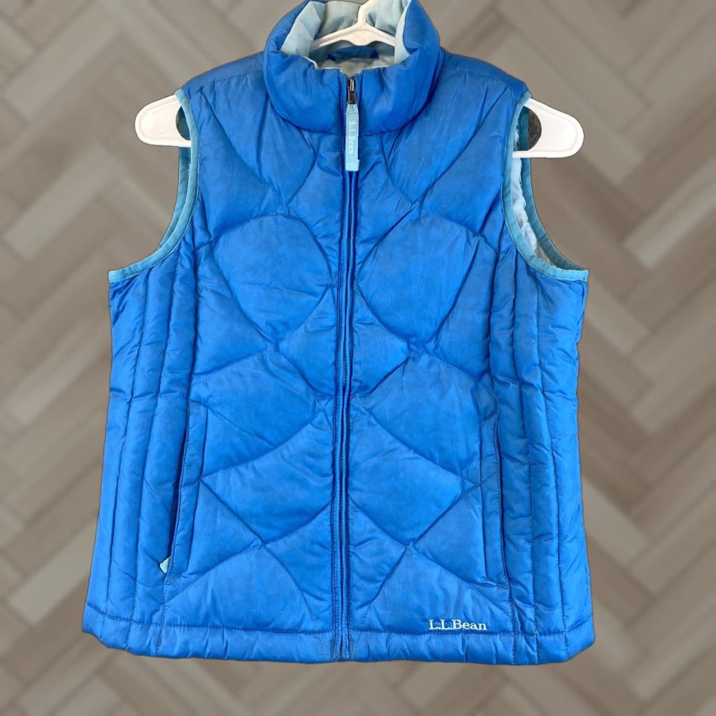 Vintage L.L. Bean Blue Sleeveless Full Zip Polyester Down Vest. M 10-12 Women’s / 50-12 Size M / US 6-8 / IT 42-44 - 1 Thumbnail