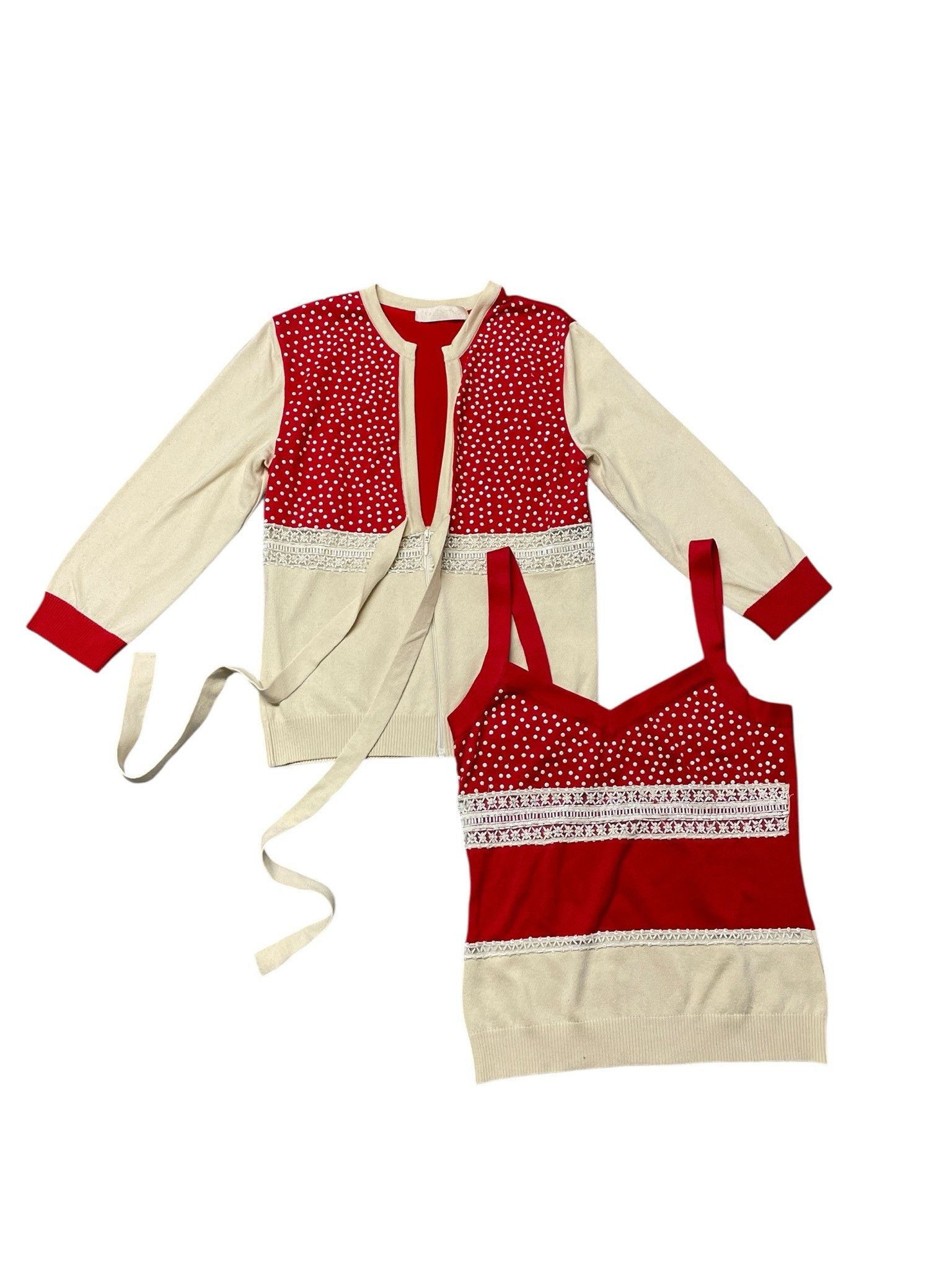 Valentino Vintage Valentino Knit Cardigan and Tank Set Size S / US 4 / IT 40 - 1 Thumbnail