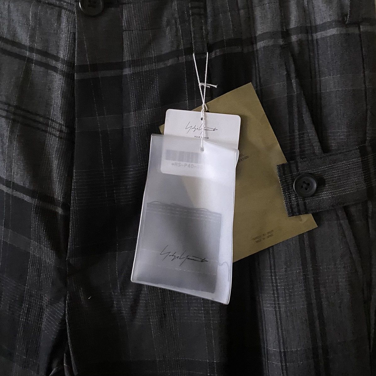 Yohji Yamamoto NWT S/S24 Grey Plaid Linen/Rayon Tab Pants Size US 32 / EU 48 - 9 Thumbnail