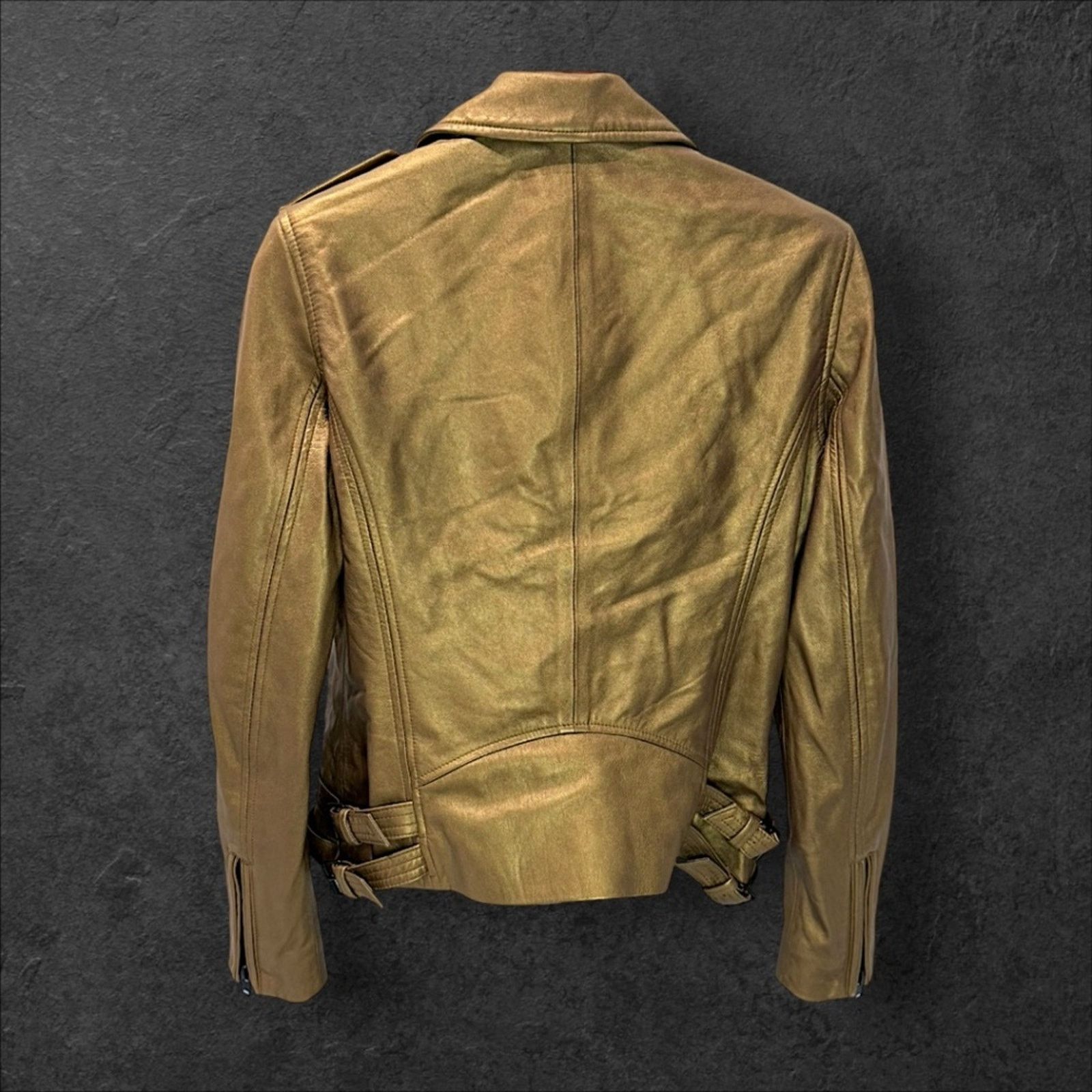 Iro IRO Paris Gold Metallic Leather Moto Jacket Lambskin Size M / US 6-8 / IT 42-44 - 4 Thumbnail