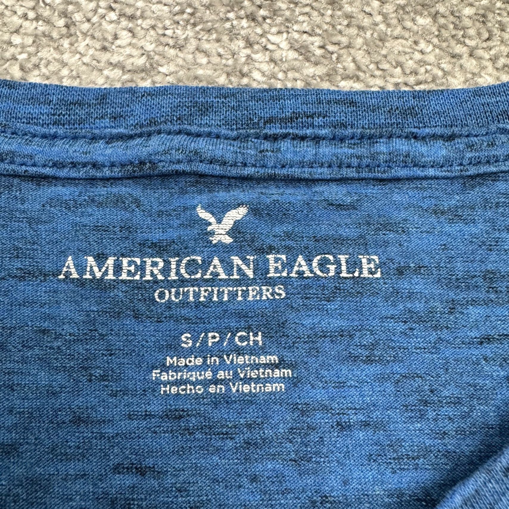 American Eagle Outfitters American Eagle Outfitters Graphic T-Shirt Mens Small Blue Crew Short Sleeve Tee Size US S / EU 44-46 / 1 - 6 Thumbnail