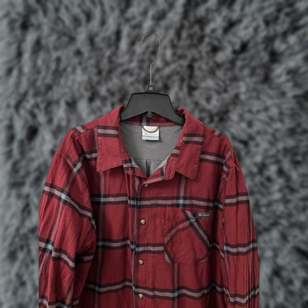Vintage Columbia Shirt Jacket Mens Large Red Plaid Fleece Lined Shacket L/S Button-Up Chest Pocket Casual Fall Winter Size US L / EU 52-54 / 3 - 1 Thumbnail