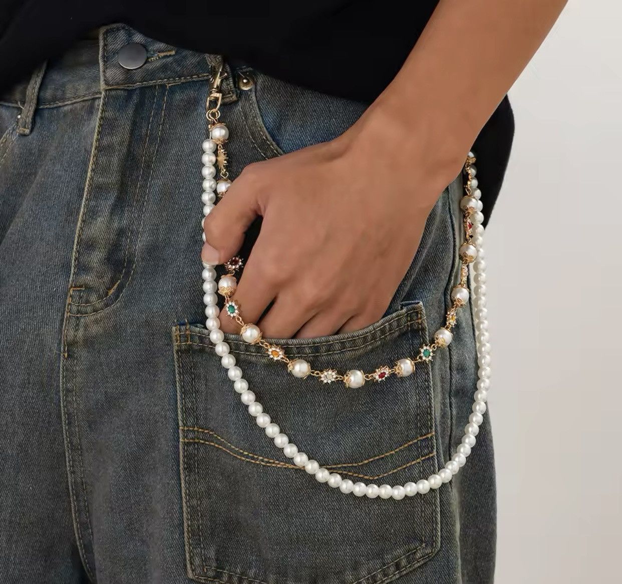 Other Exquisite Imitation Pearl Keychain Wallet Belt Chain Size ONE SIZE - 2 Thumbnail